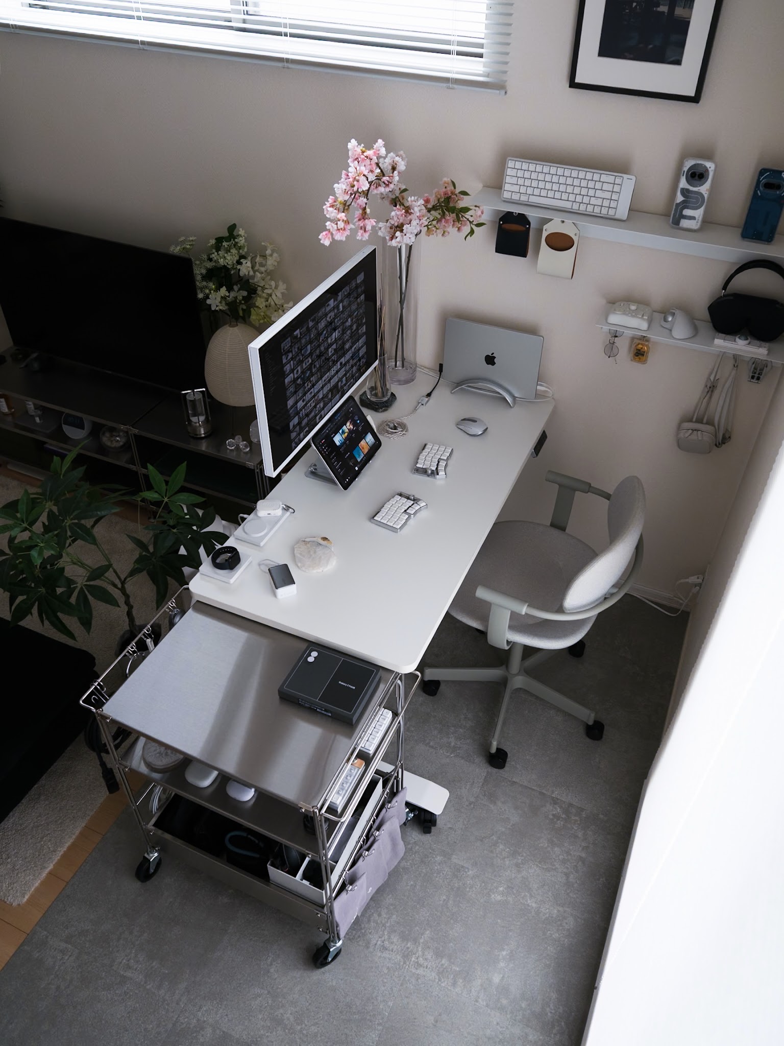 6. Float a Compact Desk Facing Into the Room