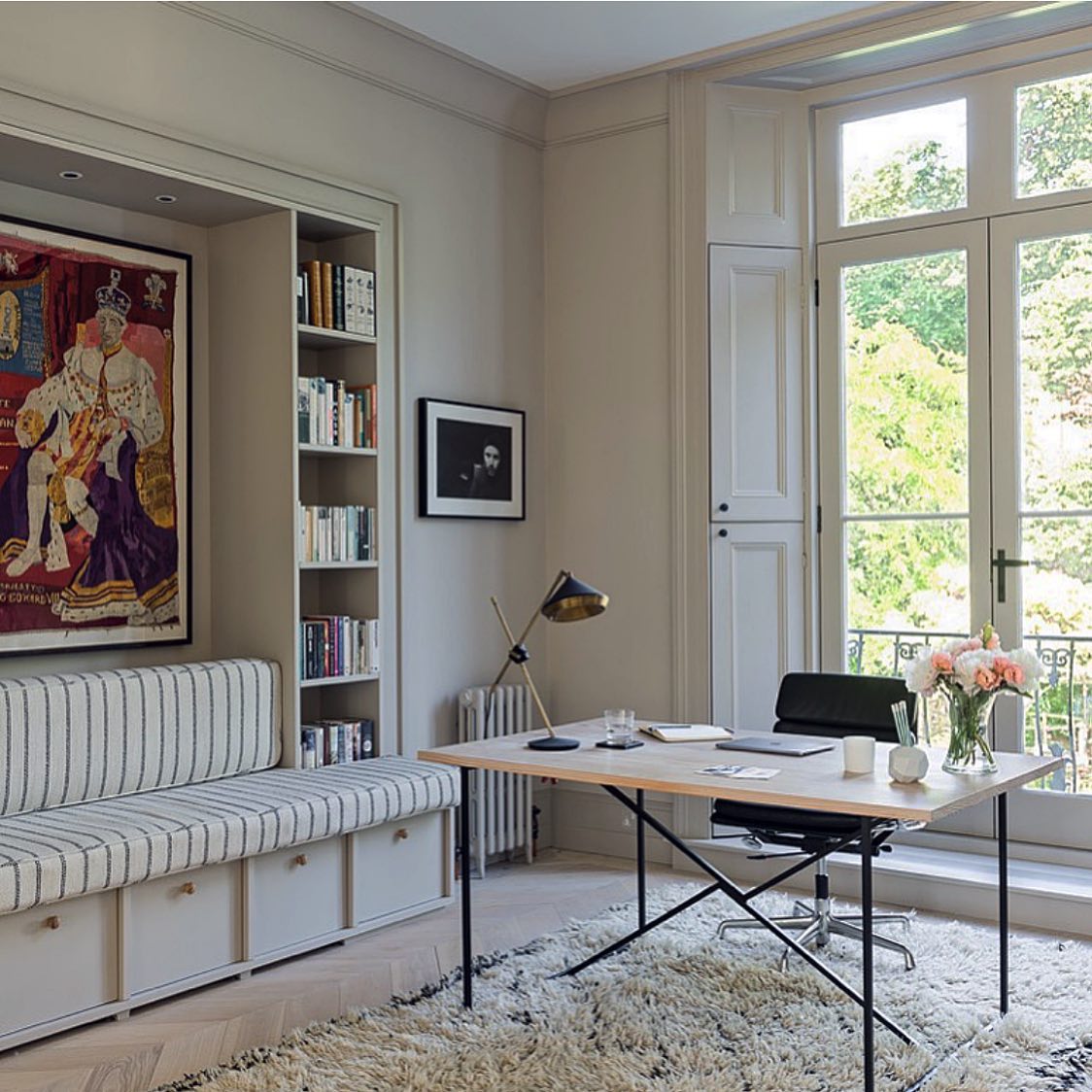 13. Combine a Built-In Bench With a Floating Desk