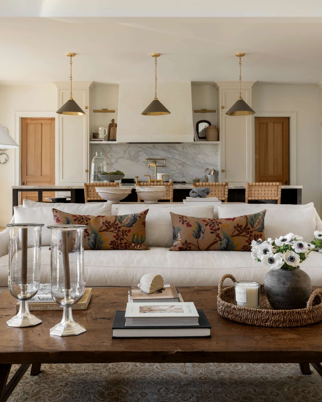 13. Line Up the Sofa and Kitchen Island