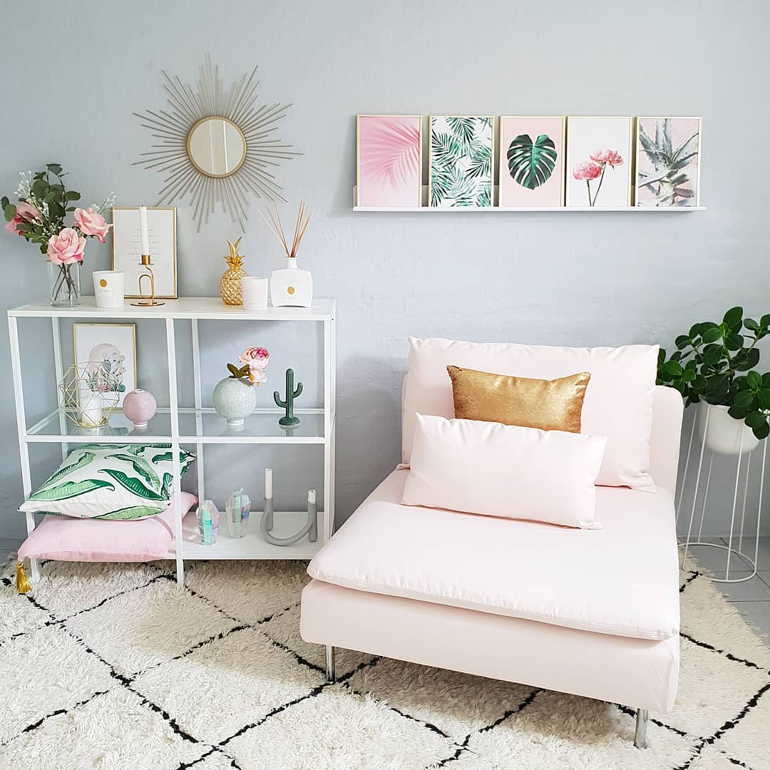 20. Style a Picture Ledge in Pink and Green