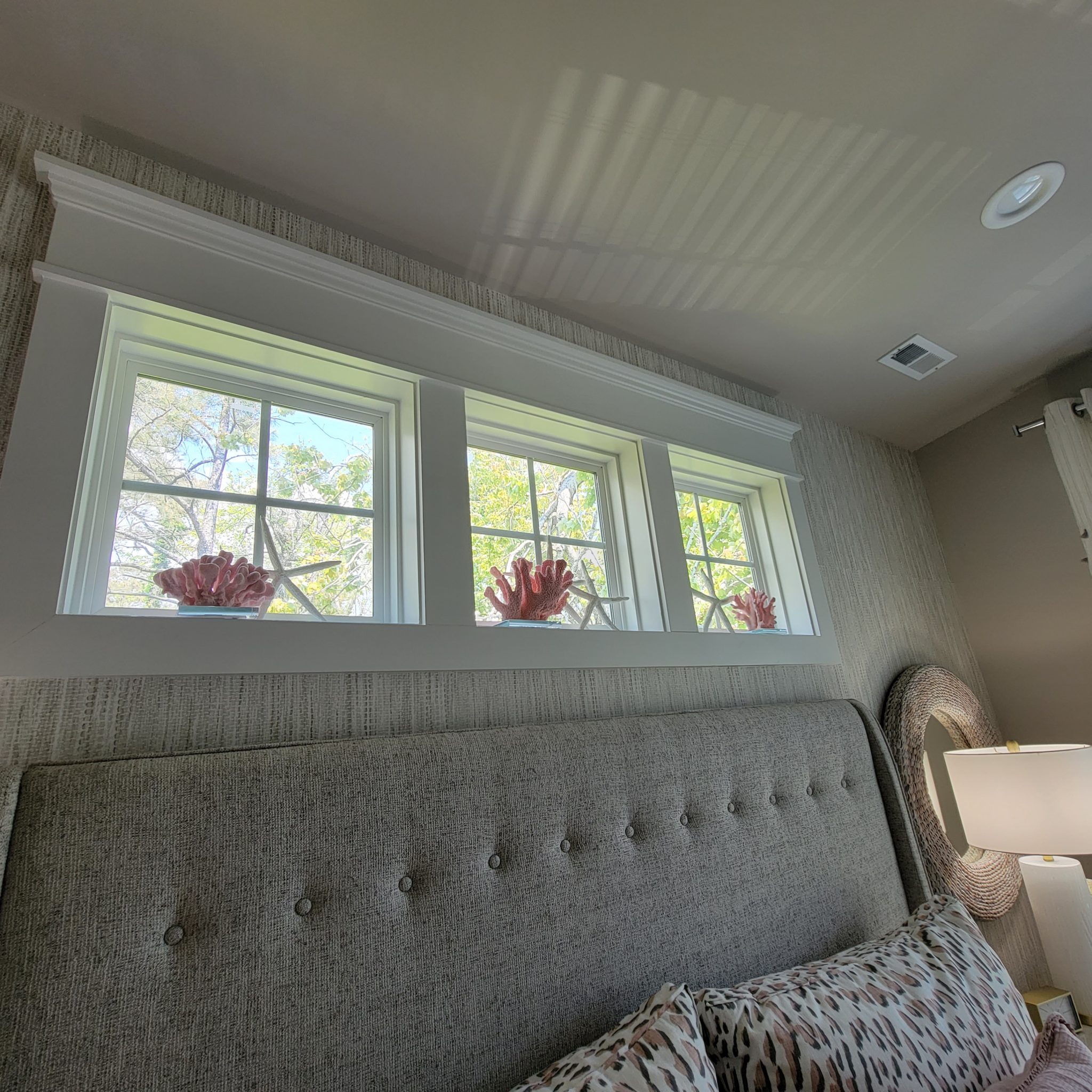 7. Display Pink Coral Shapes in High Windows
