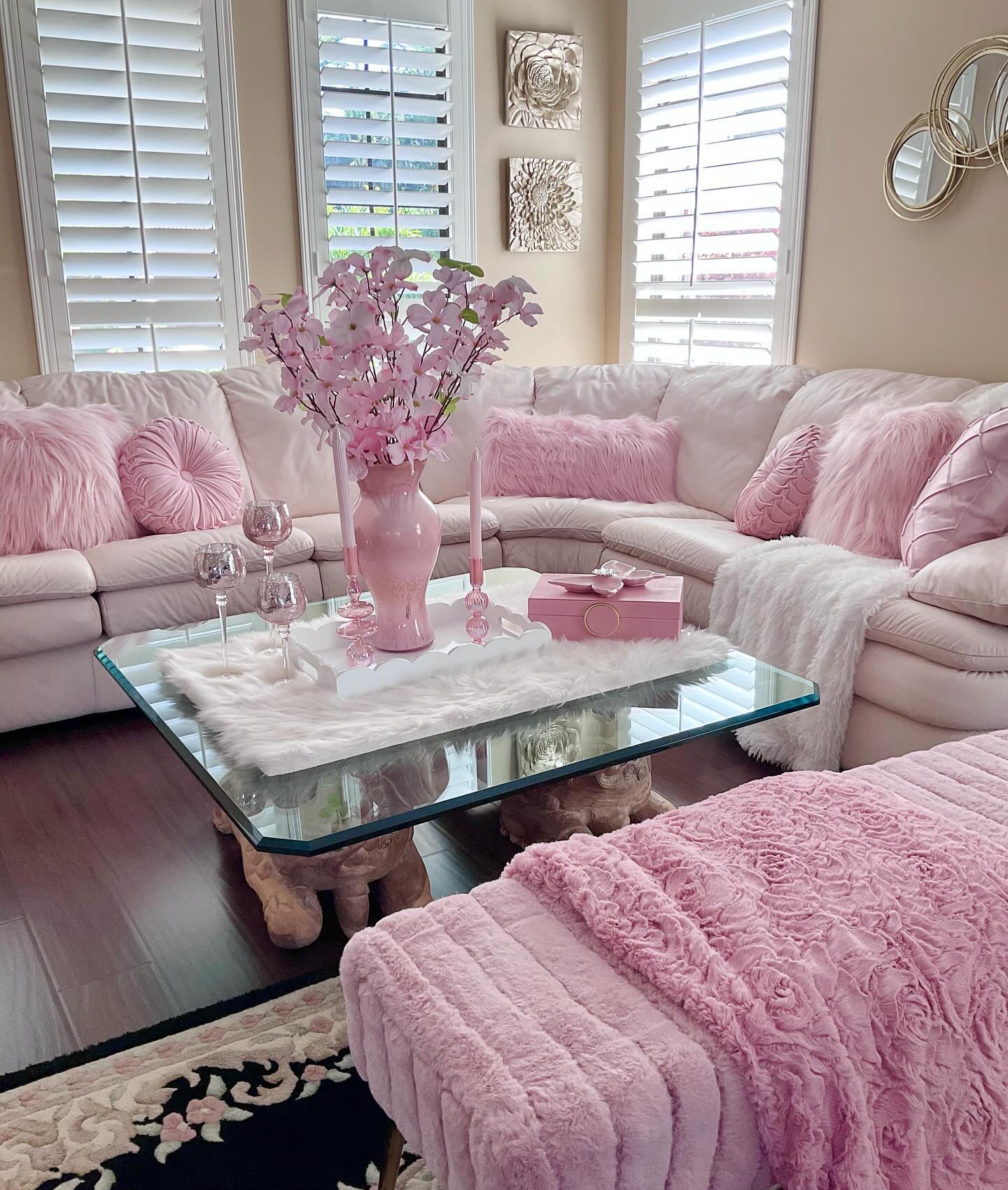 9. Refresh Pale Seating with Pink Textiles