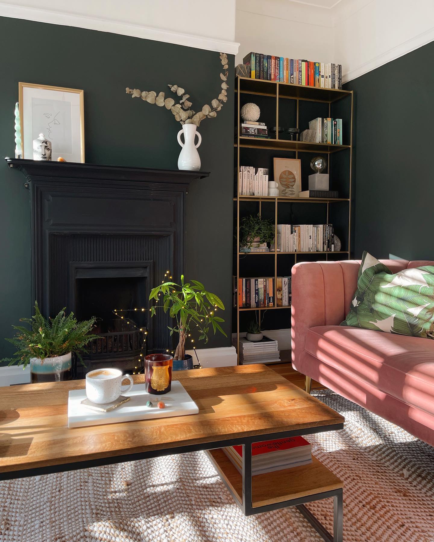 12. Use Pink Beside a Compact Bookcase