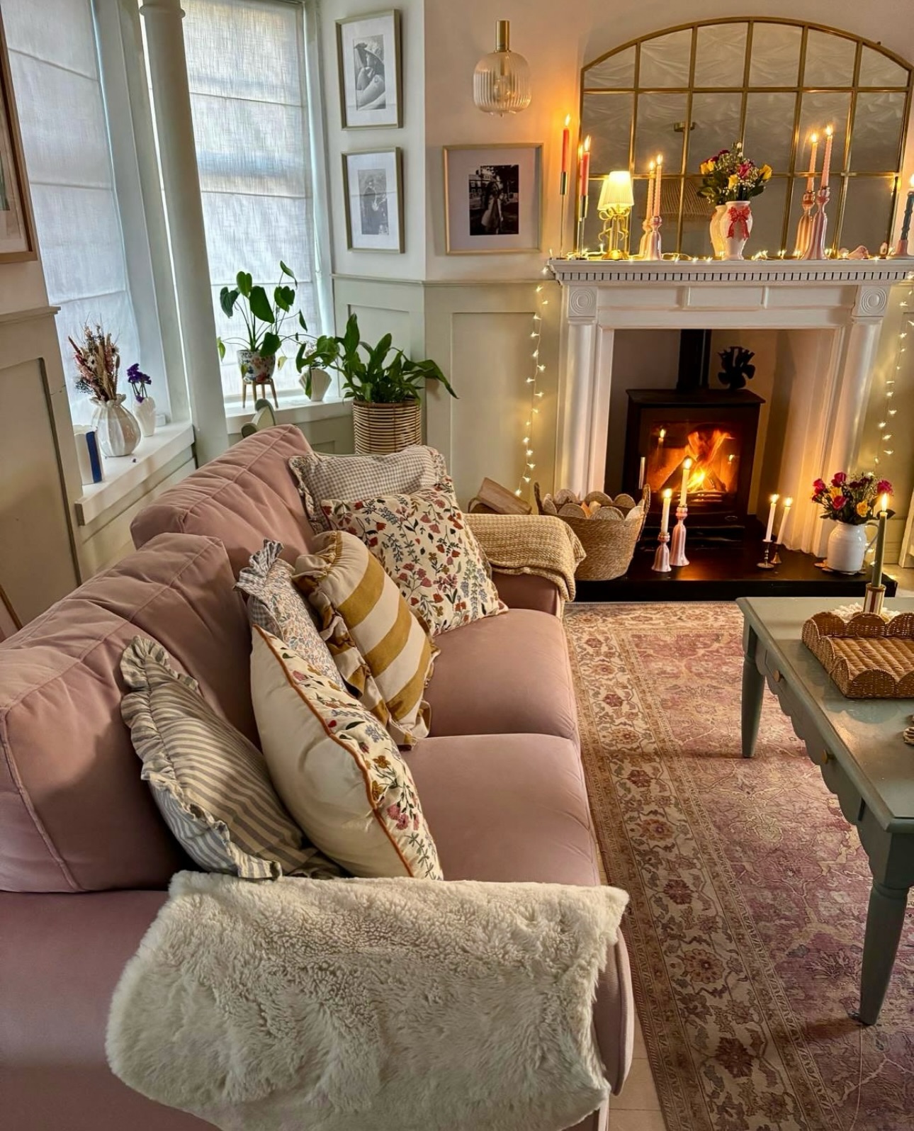 17. Combine Dusty Pink with Cottage Textiles