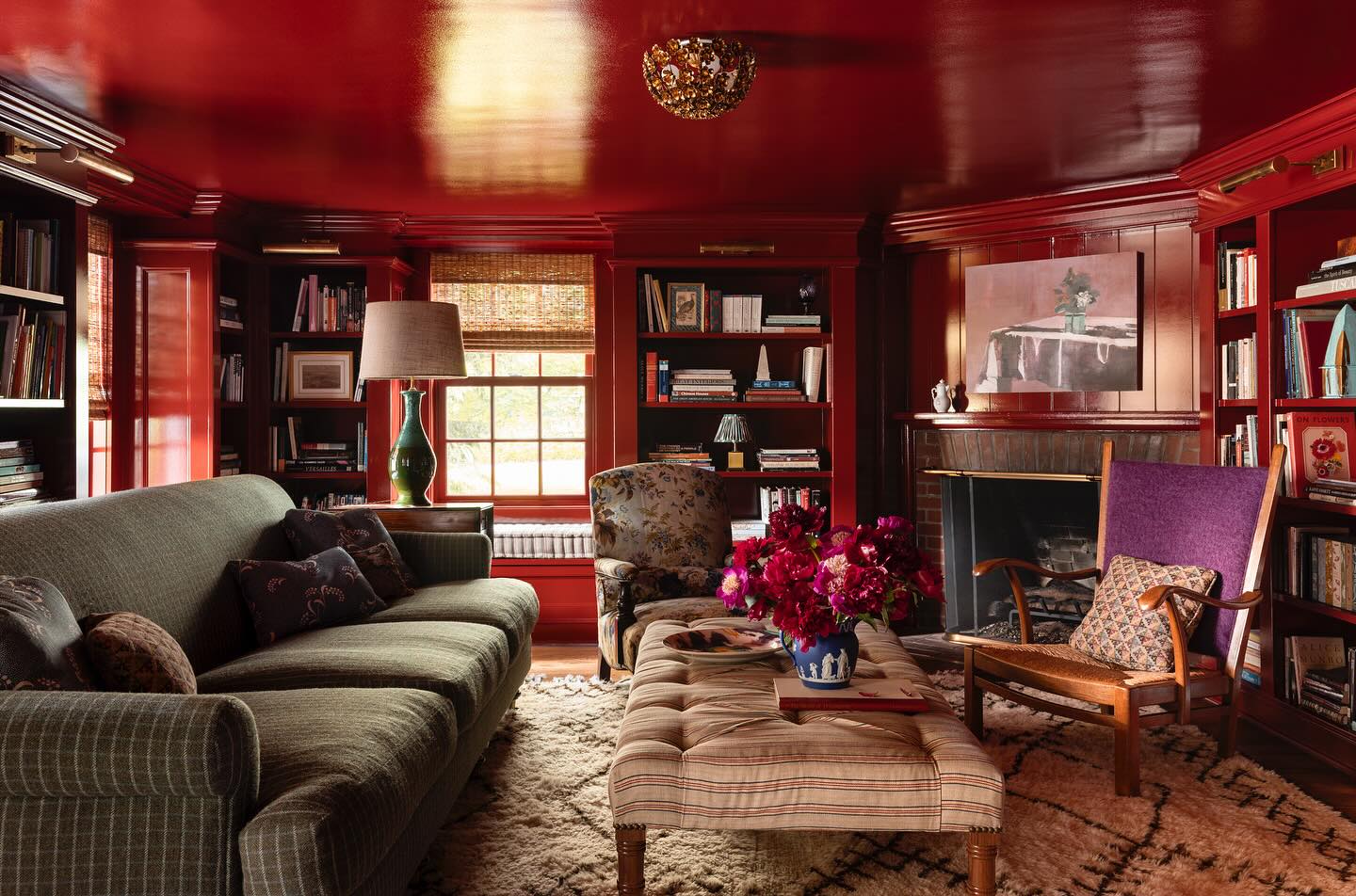 5. Give a Red Library a Reflective Ceiling