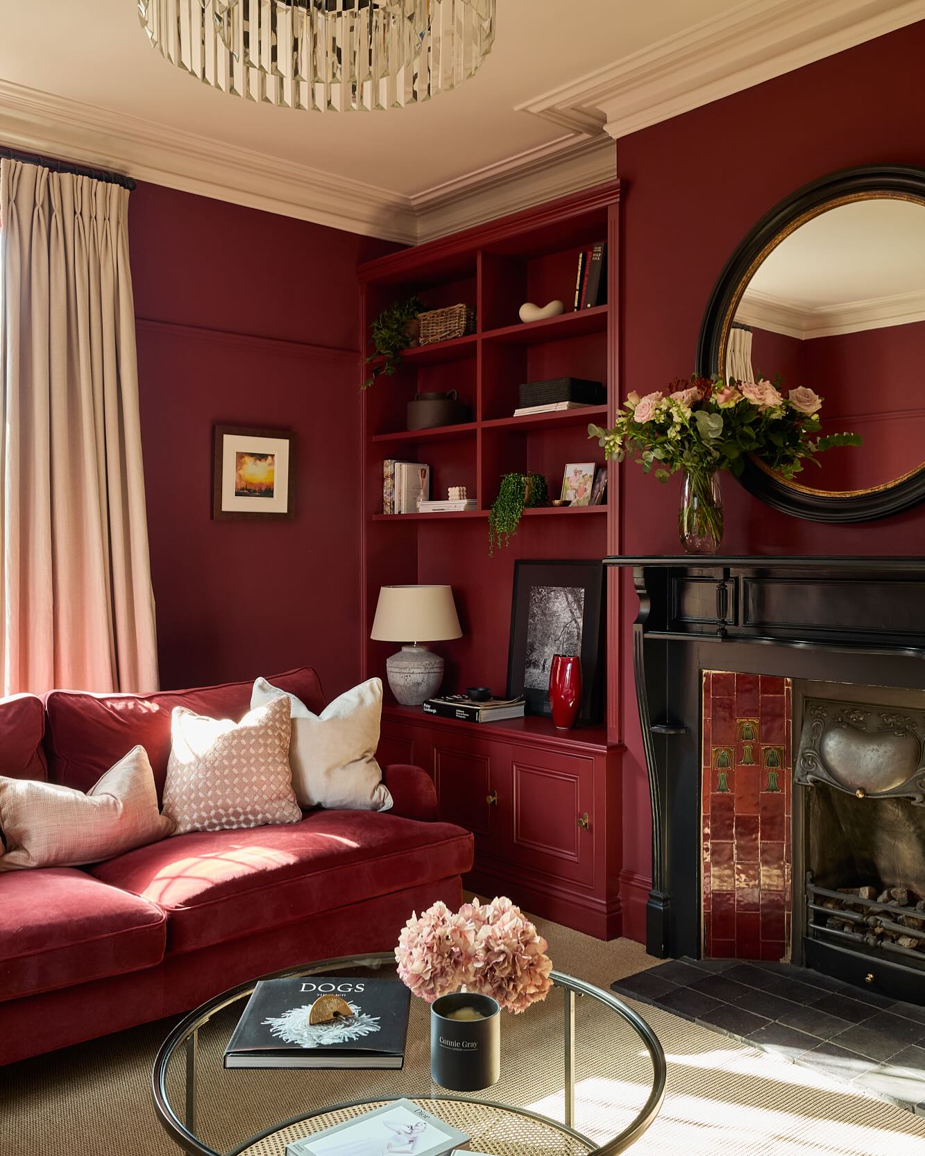 16. Use Fireplace Tiles to Guide a Red Palette