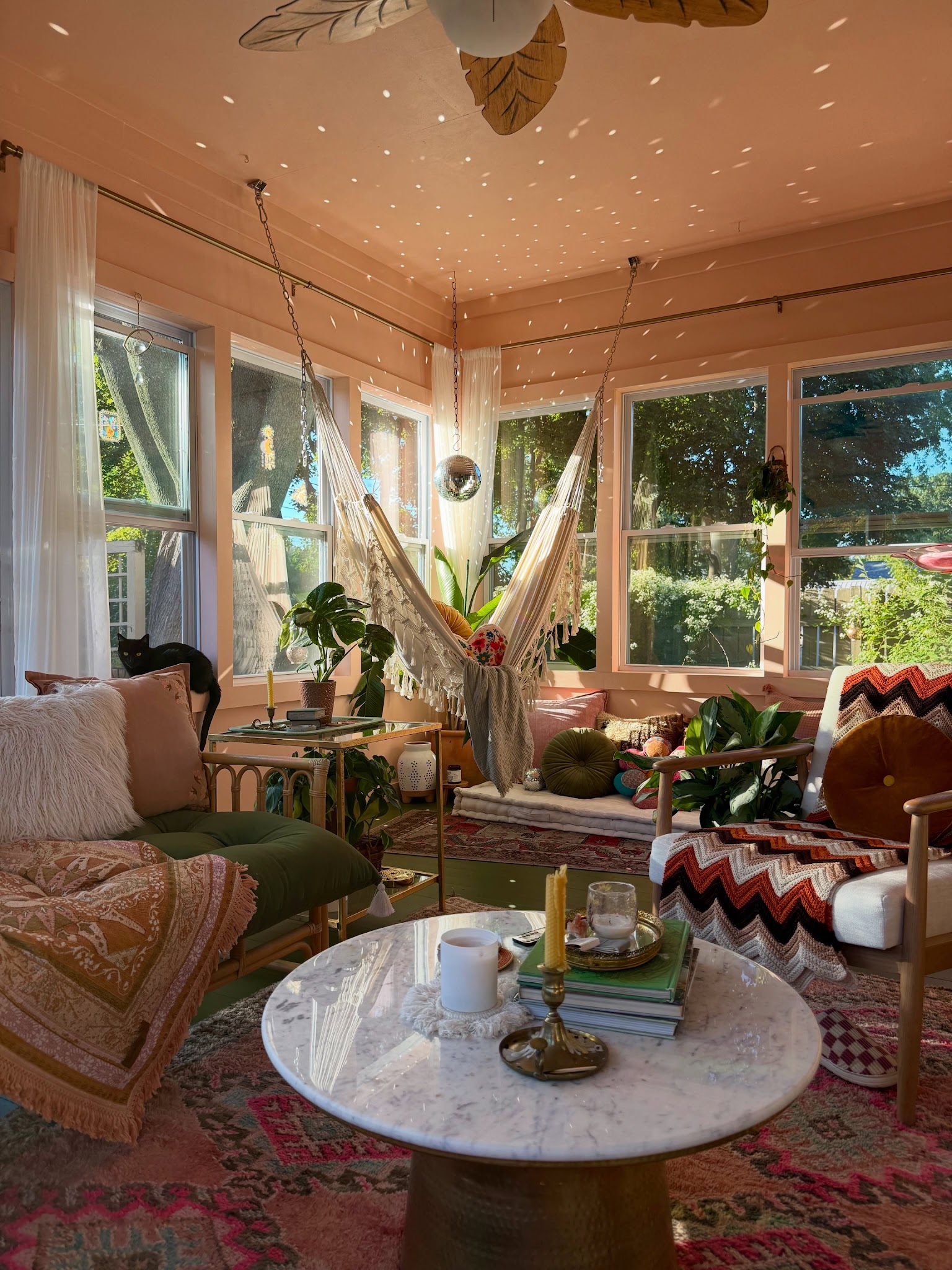 6. Turn a Sunroom Into a Layered Lounge