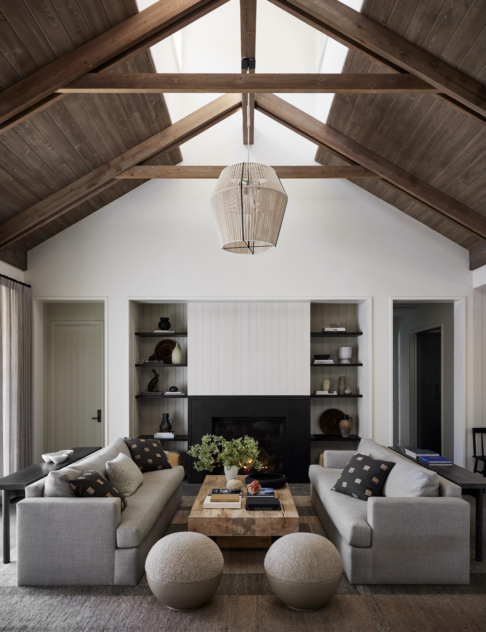 9. Arrange Matching Sofas Beneath a Timber Roof
