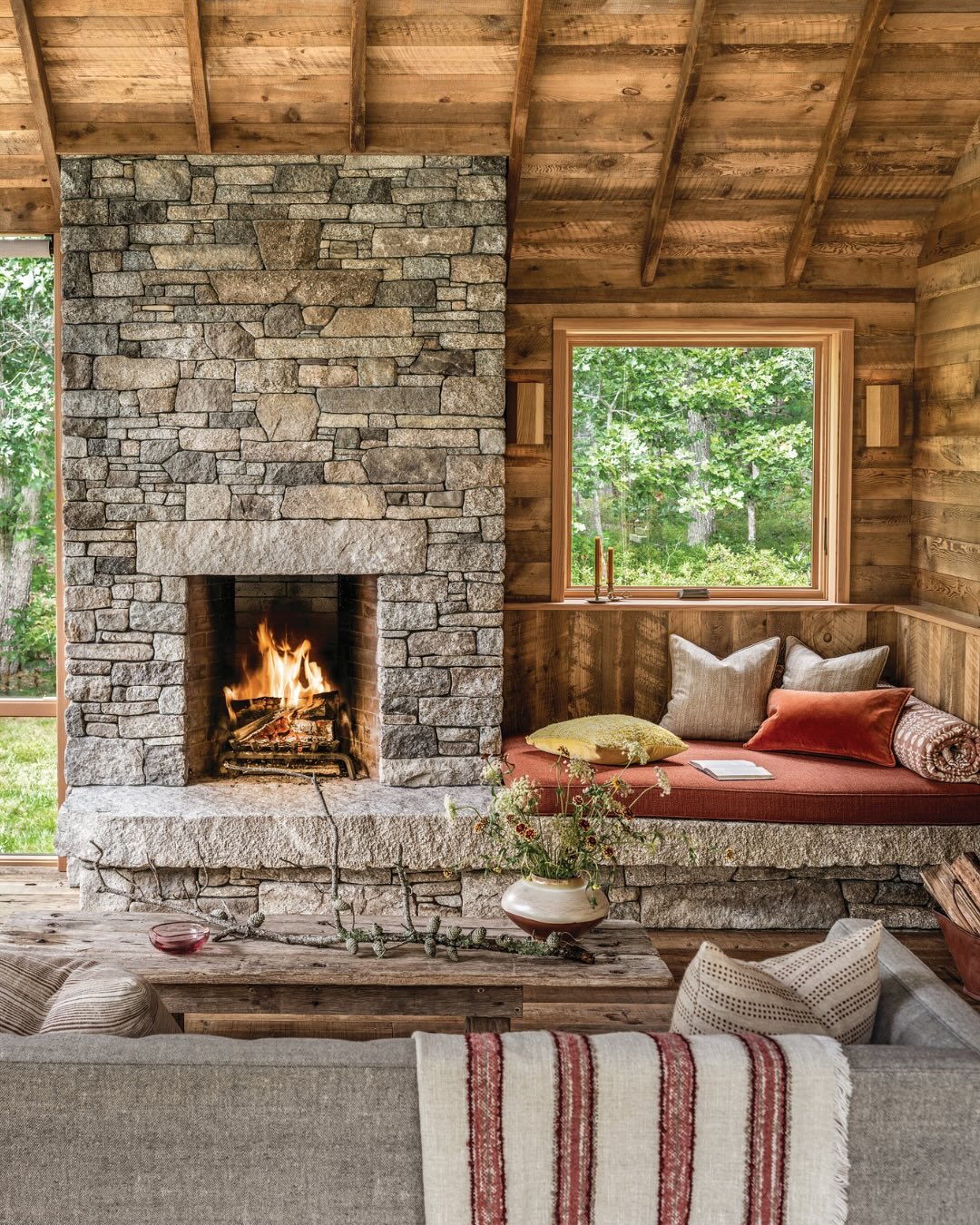 16. Turn a Hearthside Window Into a Cozy Perch