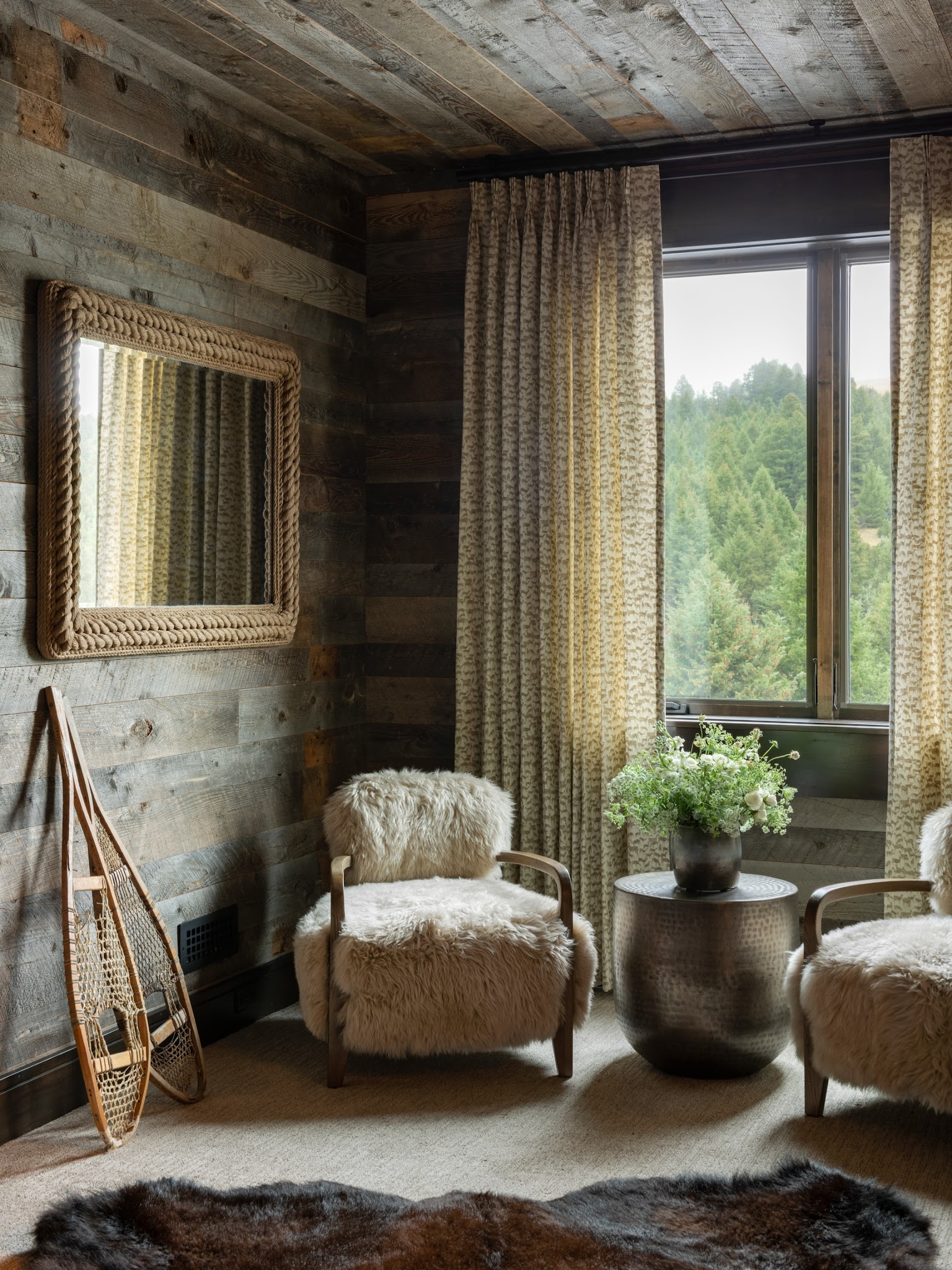 19. Warm a Wood Corner With Soft Textured Chairs