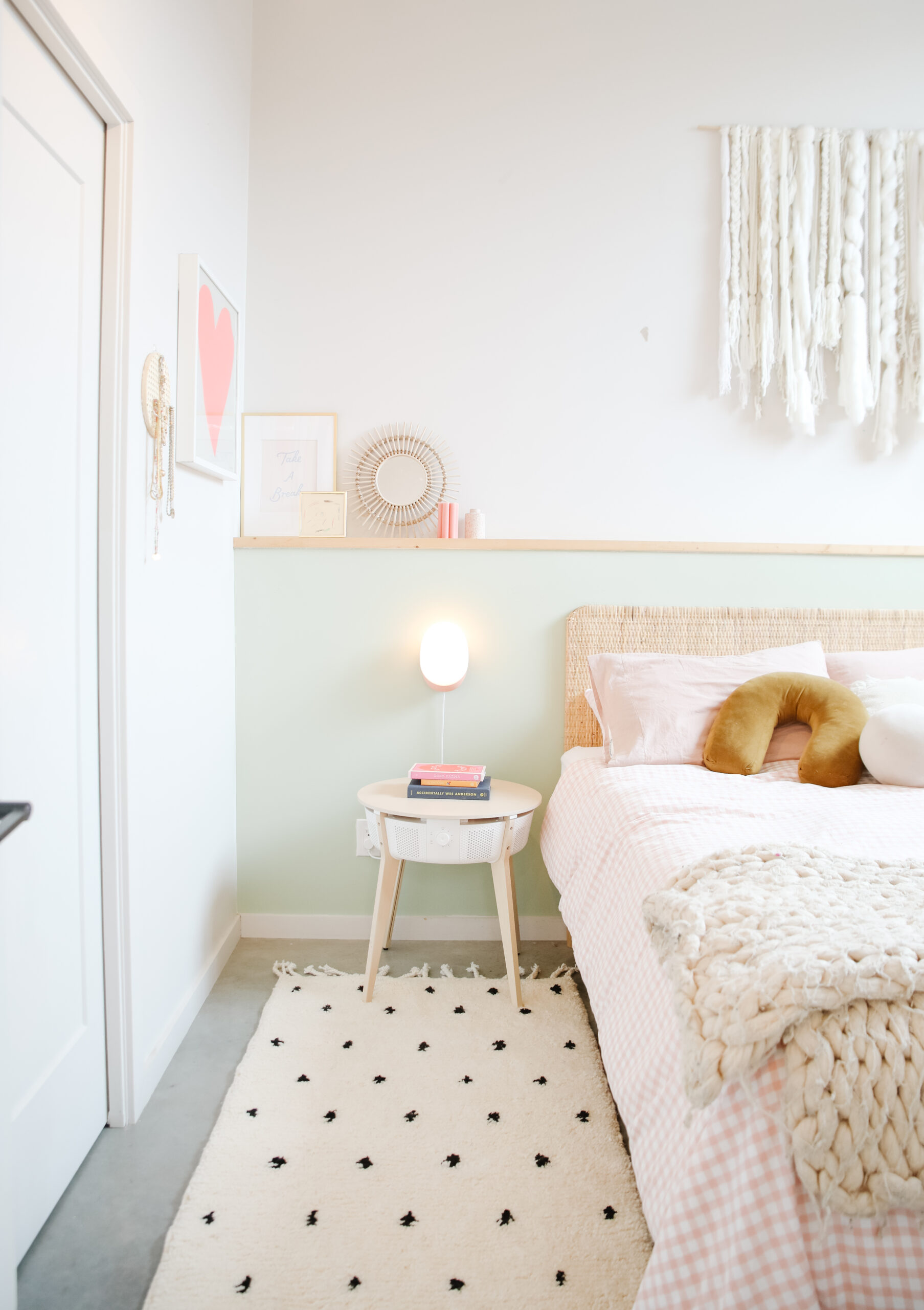 20. Ground Pale Sage and Blush With a Dotted Cream Rug