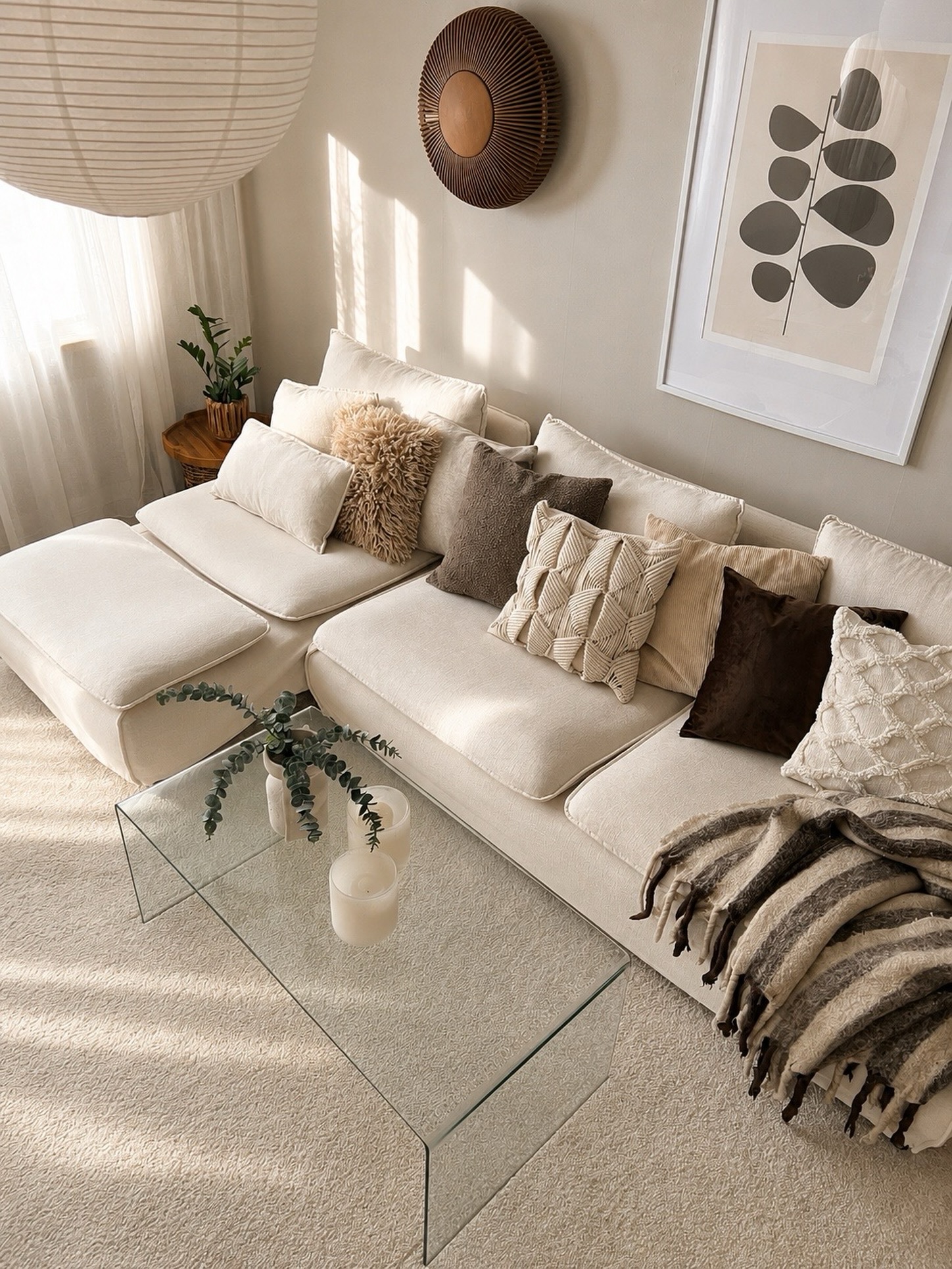 3. Layer Tactile Neutrals Around a Simple Sofa