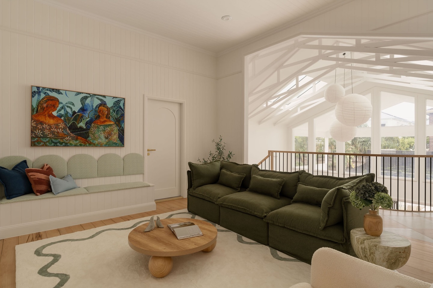 4. Add Seating With a Cushioned Wall Bench