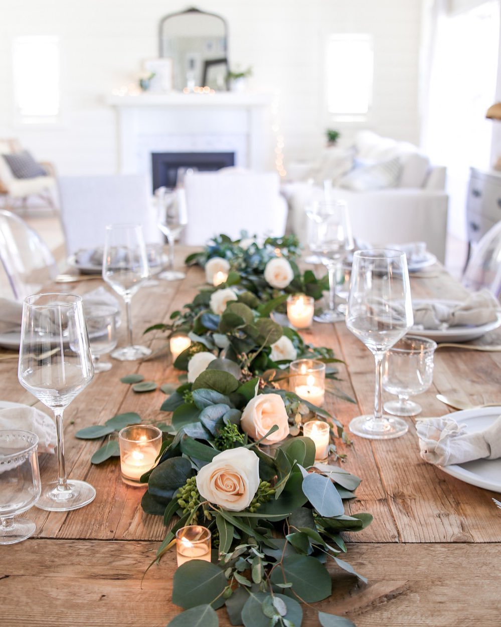 2. Run Blush Roses Through a Green Garland