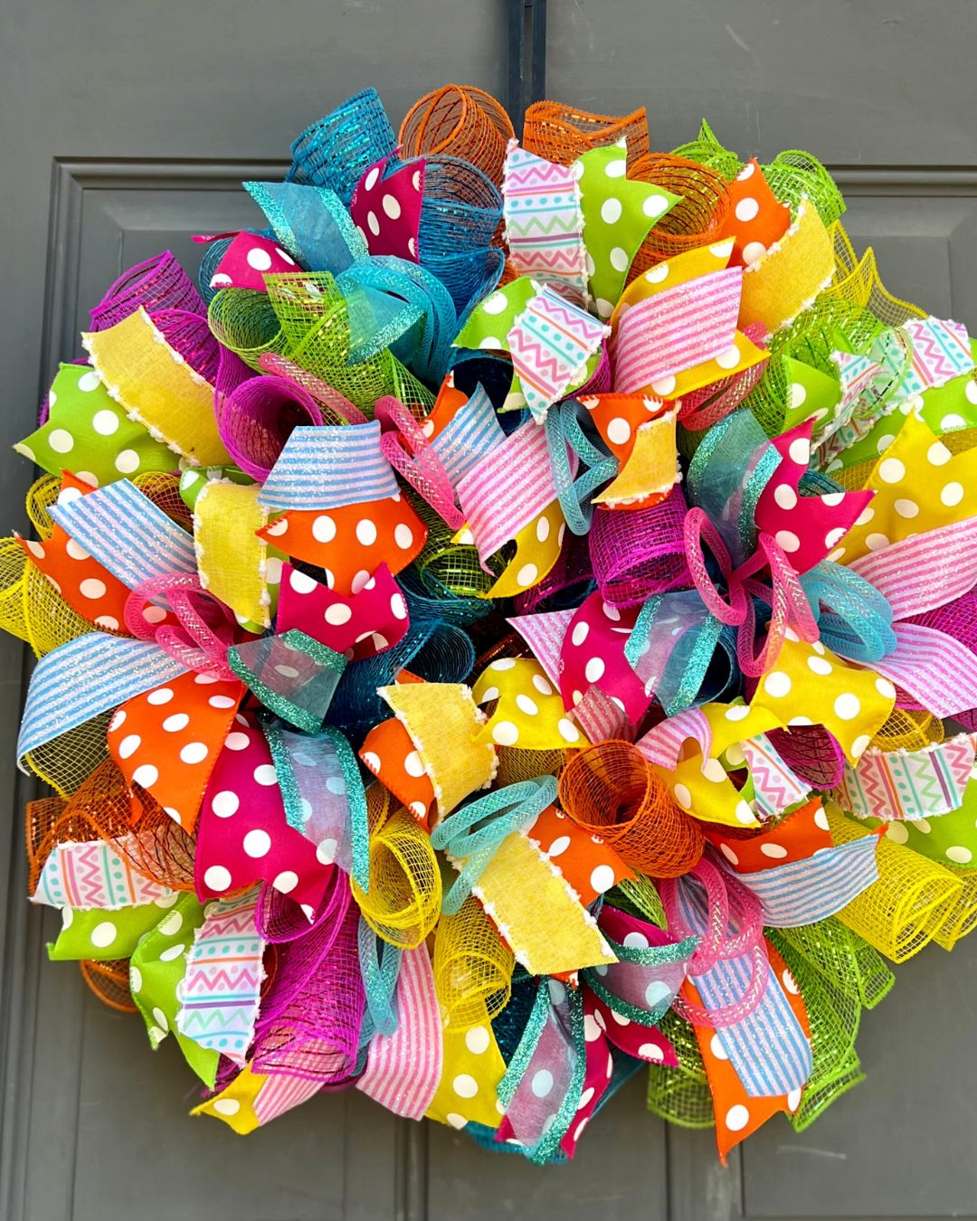 3. Mix Rainbow Mesh With Dots and Stripes