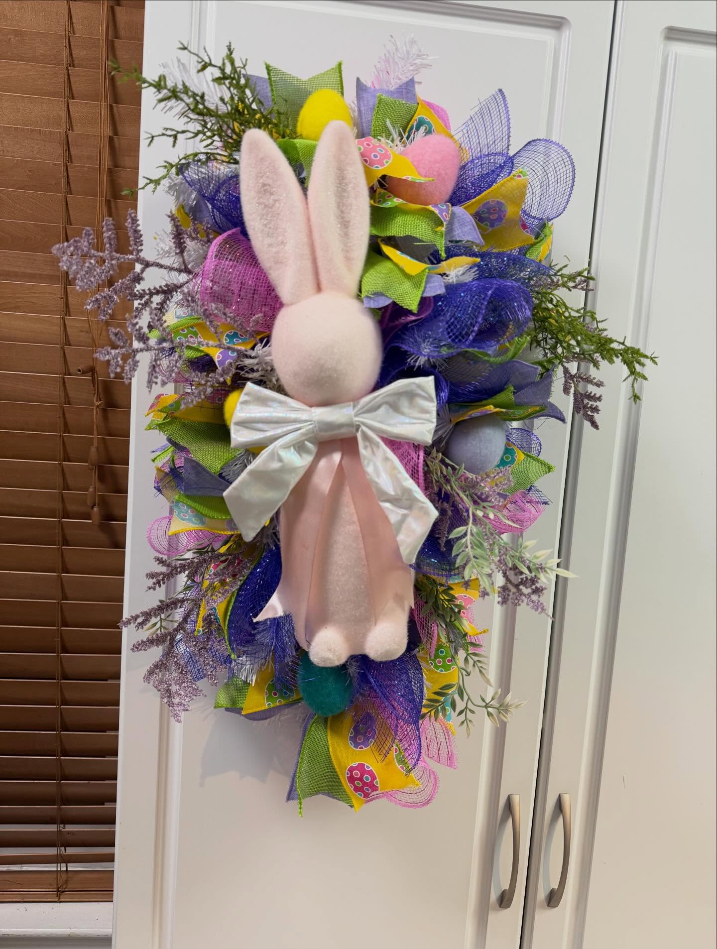 6. Nestle a Plush Bunny Into Purple Mesh