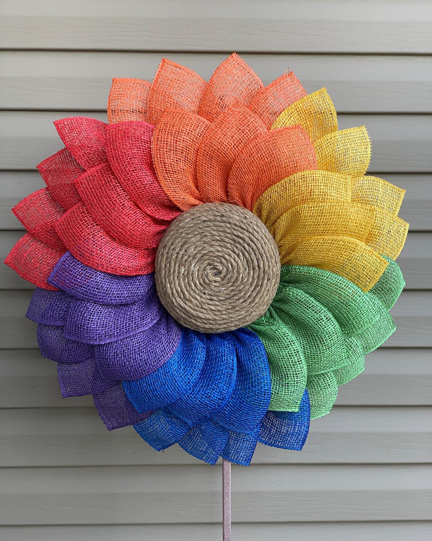 7. Arrange Rainbow Mesh as a Single Oversized Flower