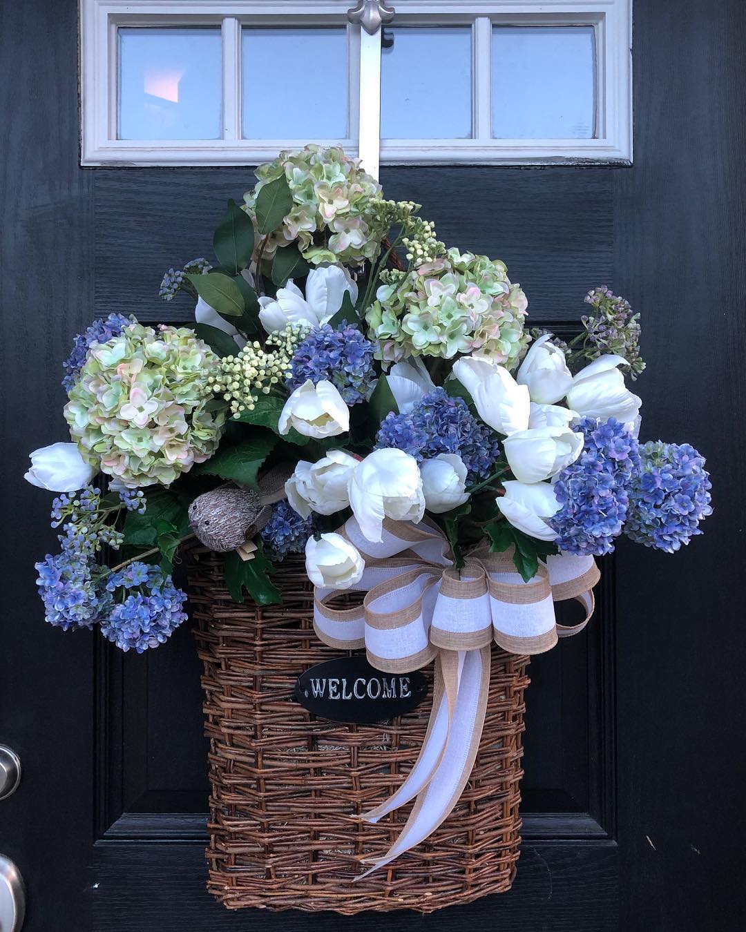 6. Pair Blue Hydrangeas With White Tulips