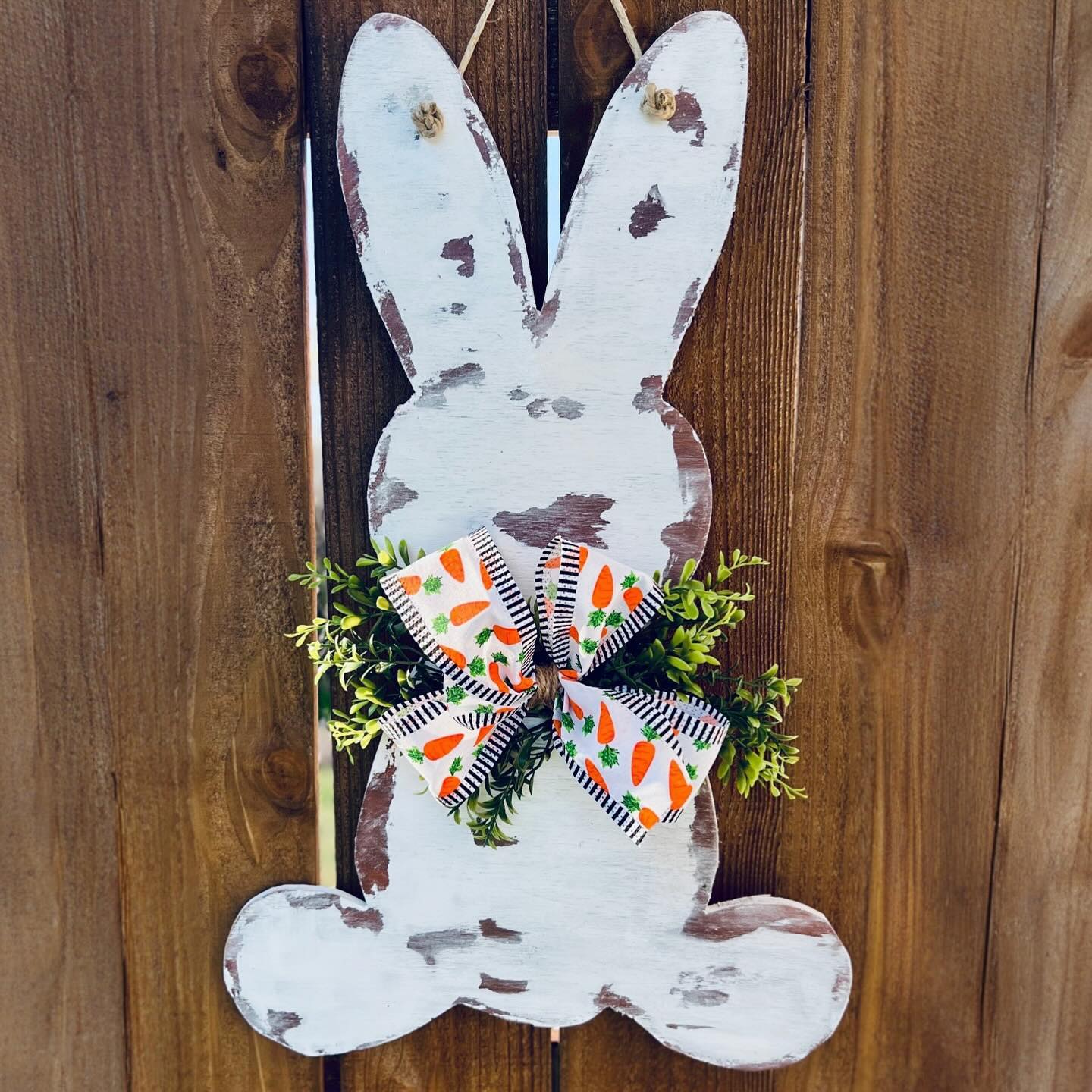 9. Add Carrot Ribbon to a Distressed Bunny