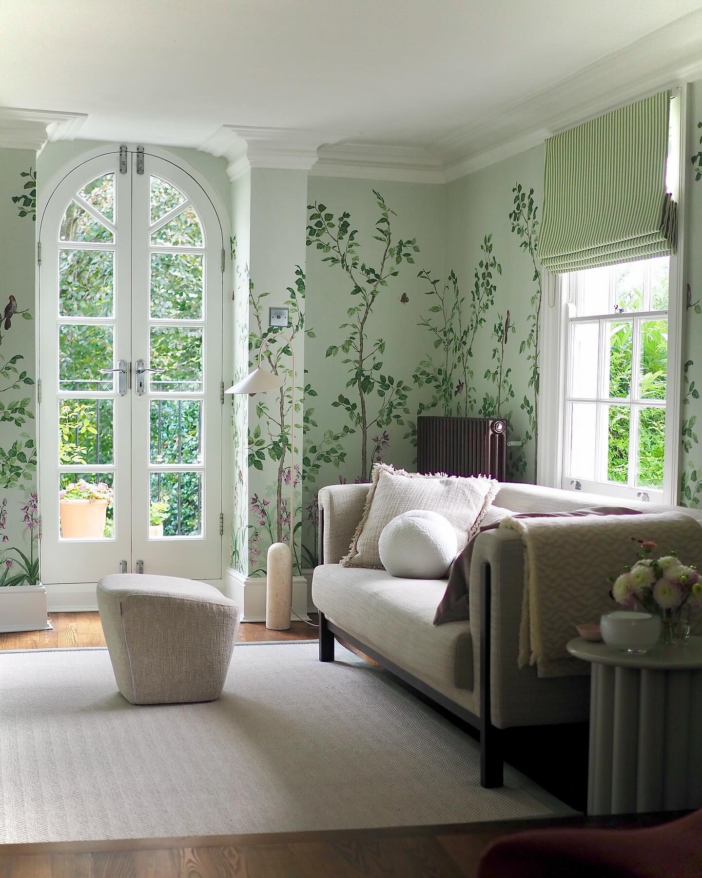 15. Make Botanical Wallpaper the Seasonal Focal Point