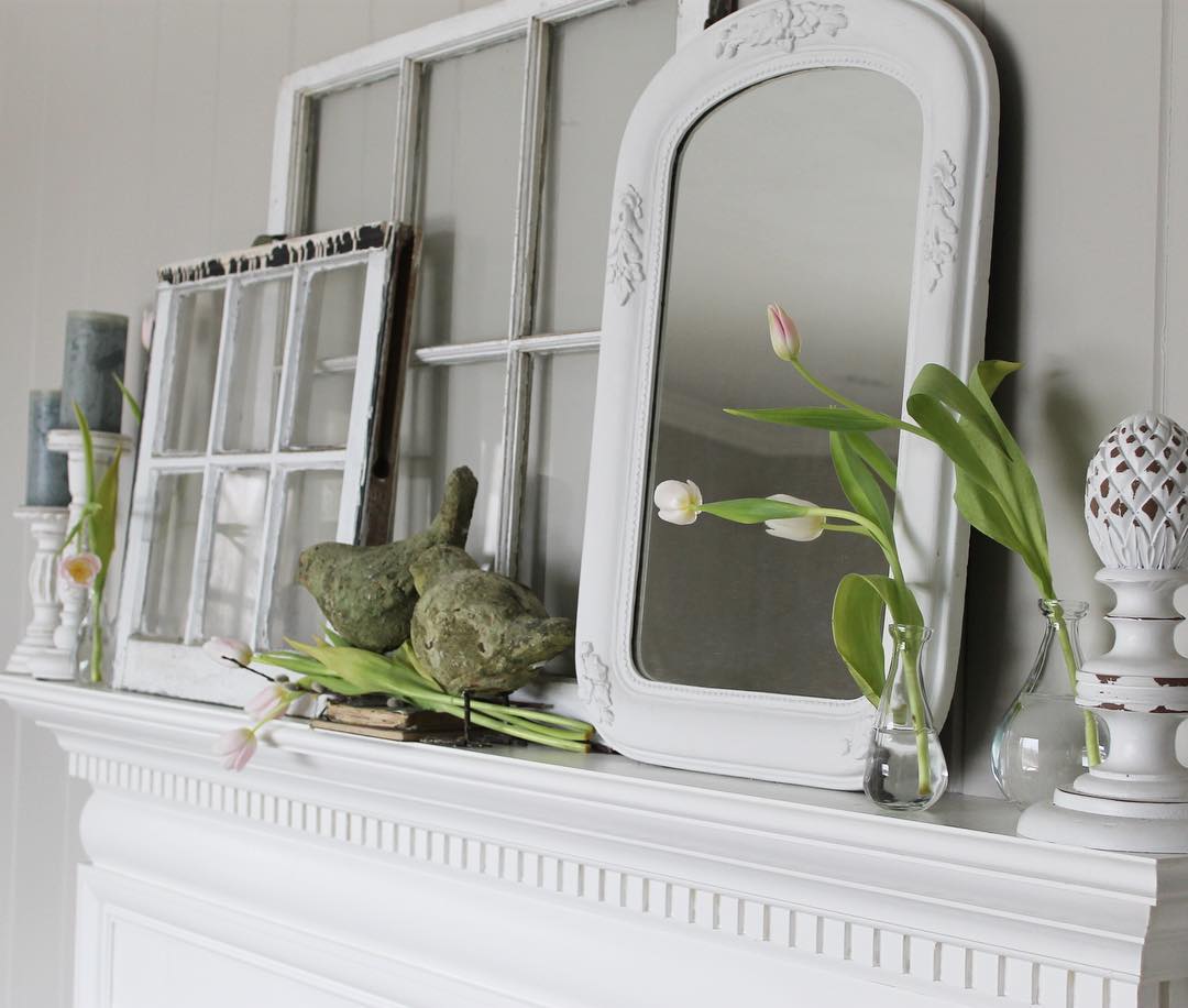 11. Layer White Windows Behind Simple Tulips