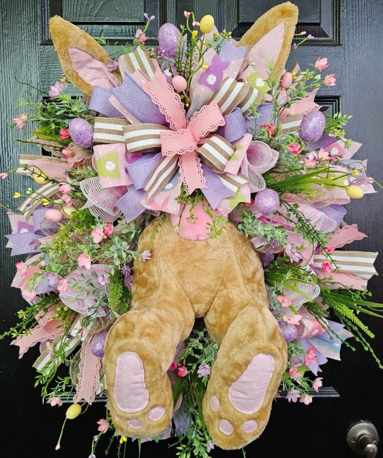 7. A Playful Bunny with Layered Ribbon
