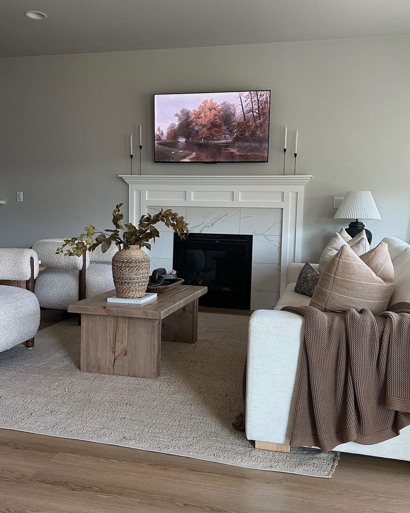 14. Taupe Throws for a Simple Seasonal Update