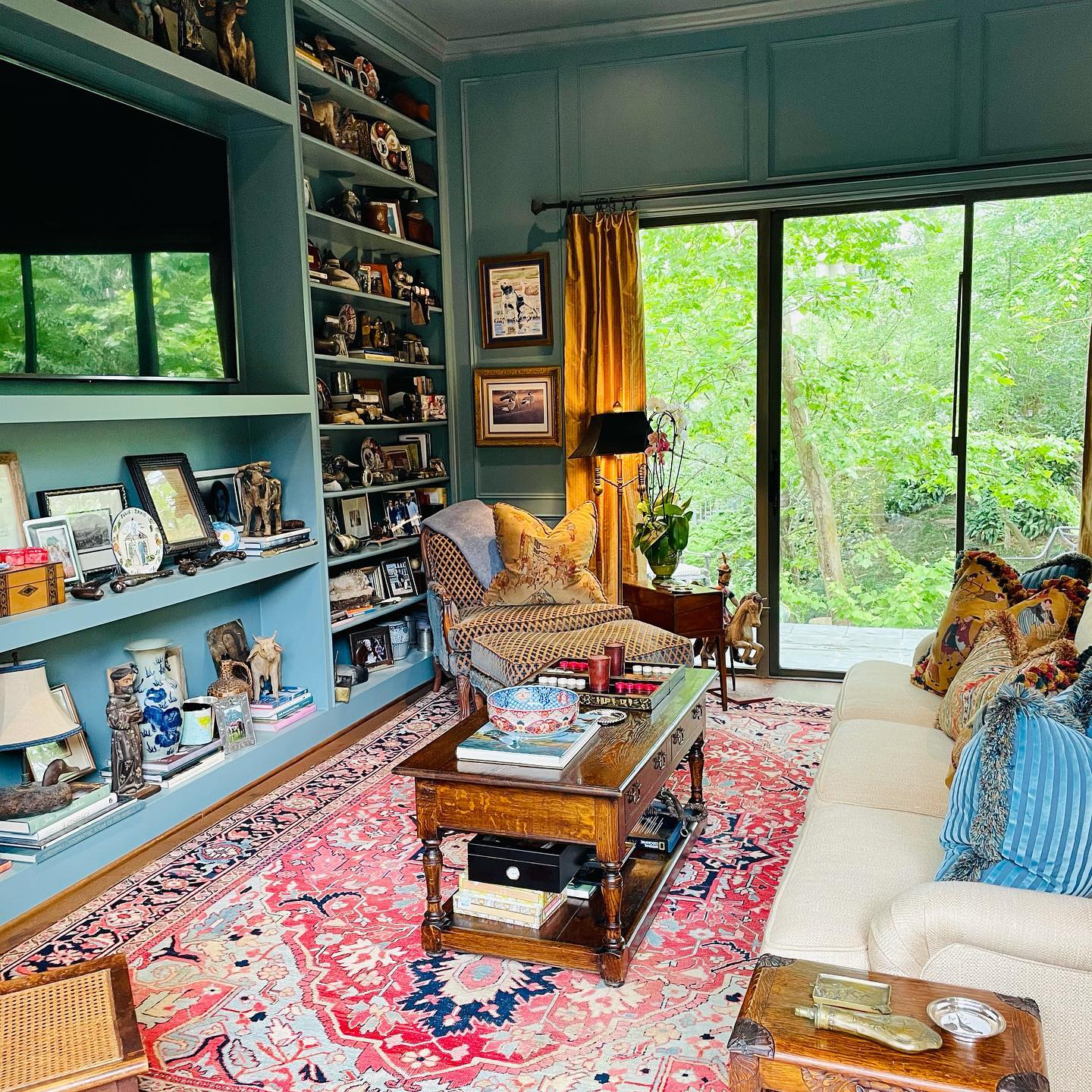 8. Paint the Shelves and Walls One Teal