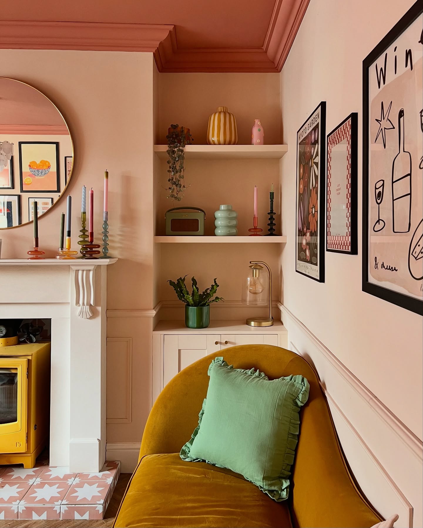 2. Paint the Ceiling a Warm Terracotta