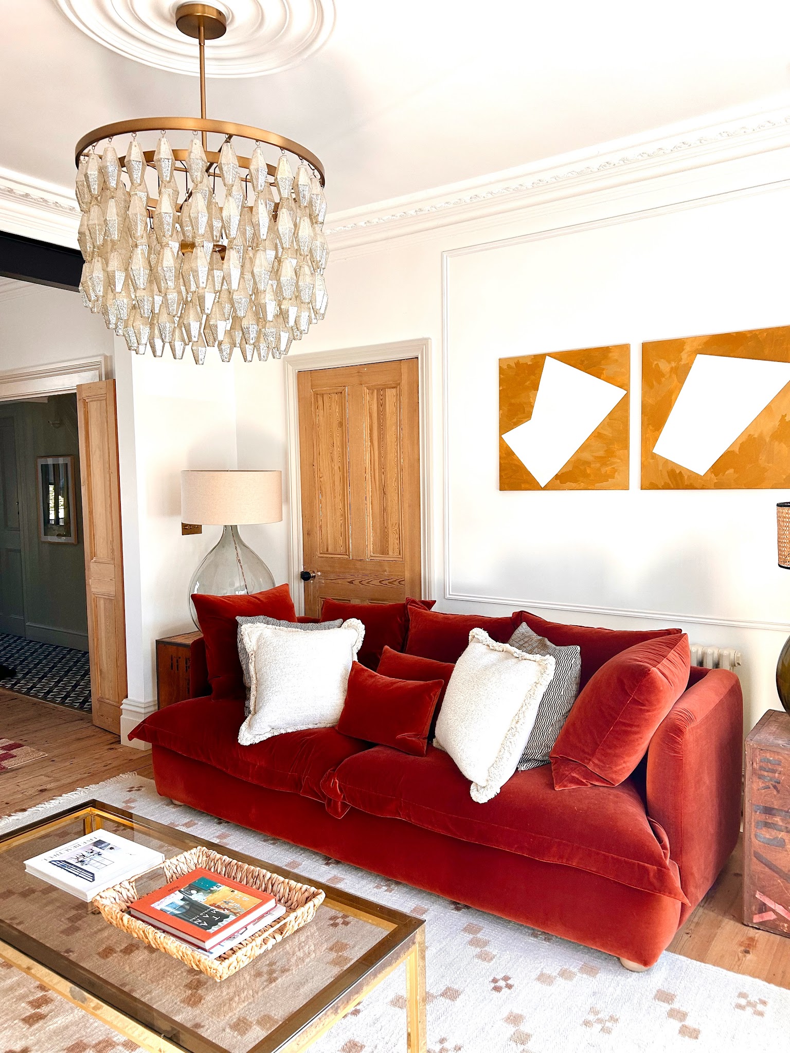 16. Give Rust Upholstery a Bright White Backdrop