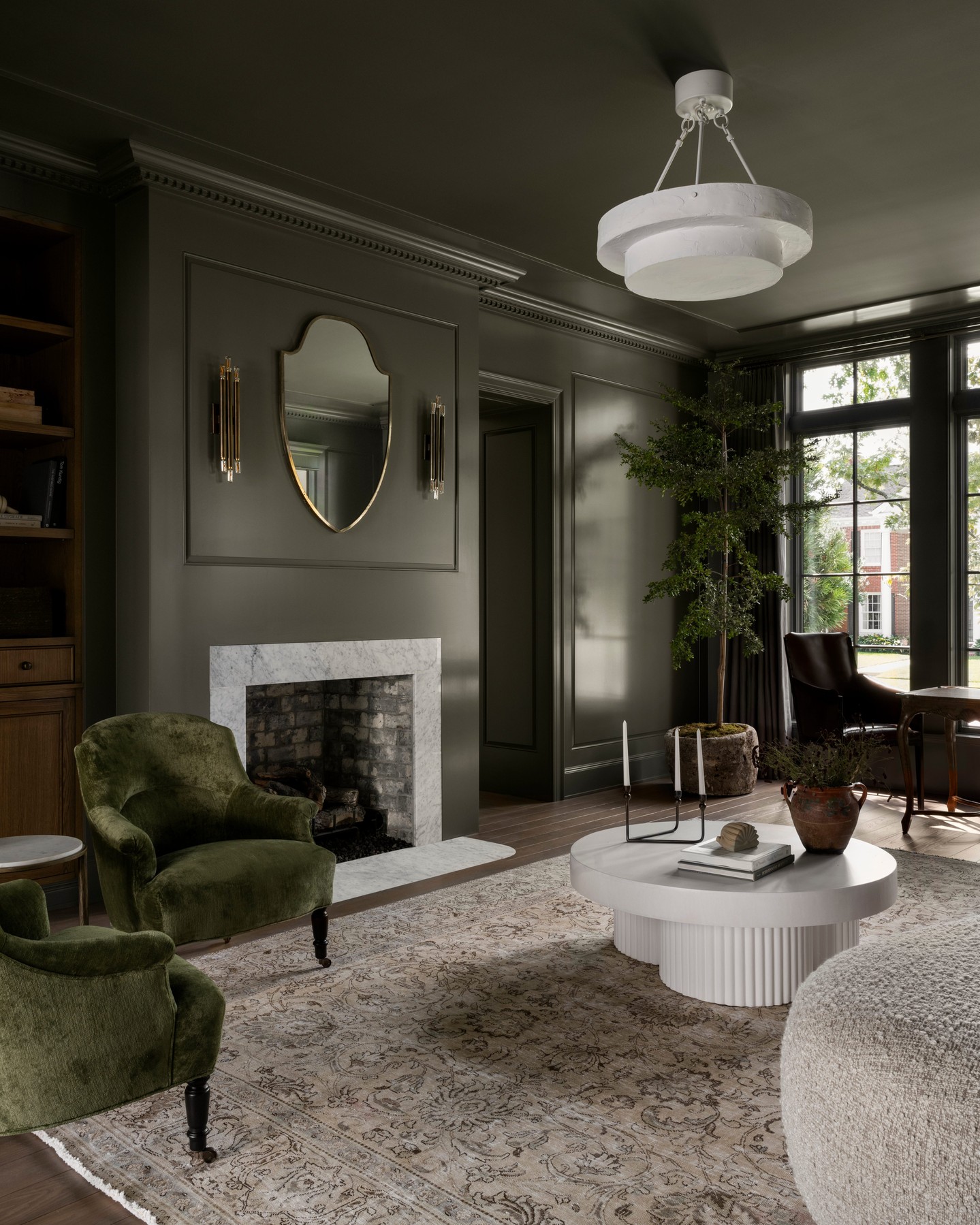 12. Paint Wall Moldings in One Deep Color