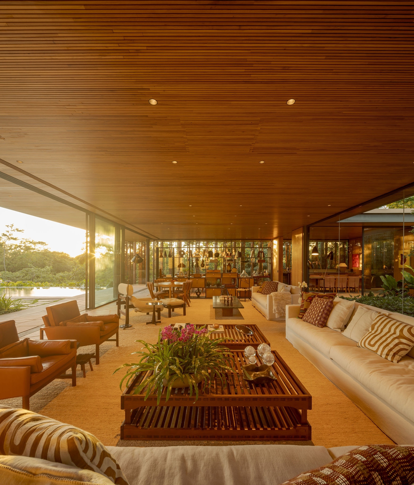 8. Open a Long Lounge Toward the Garden