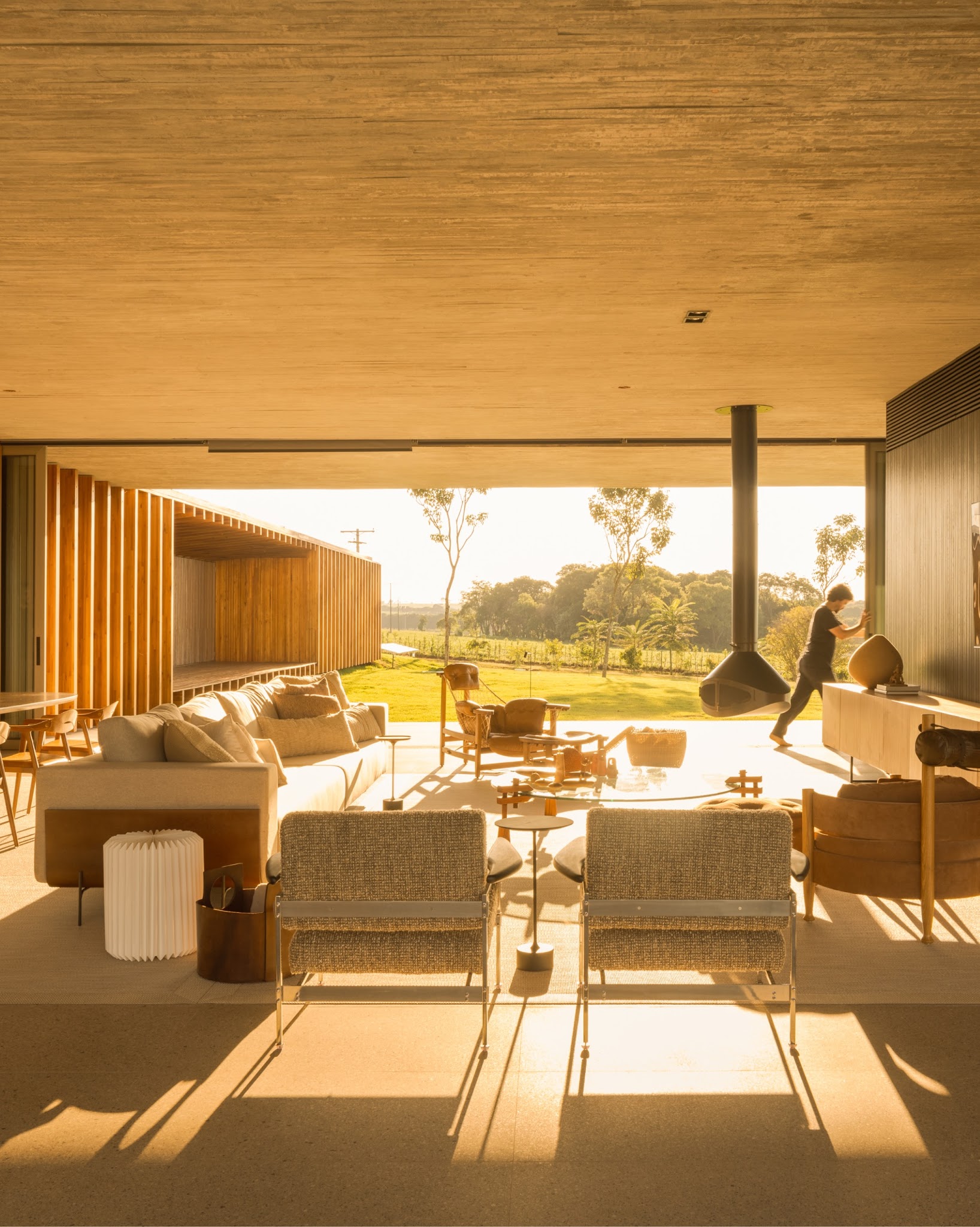 14. Keep an Open Living Room Low and Light