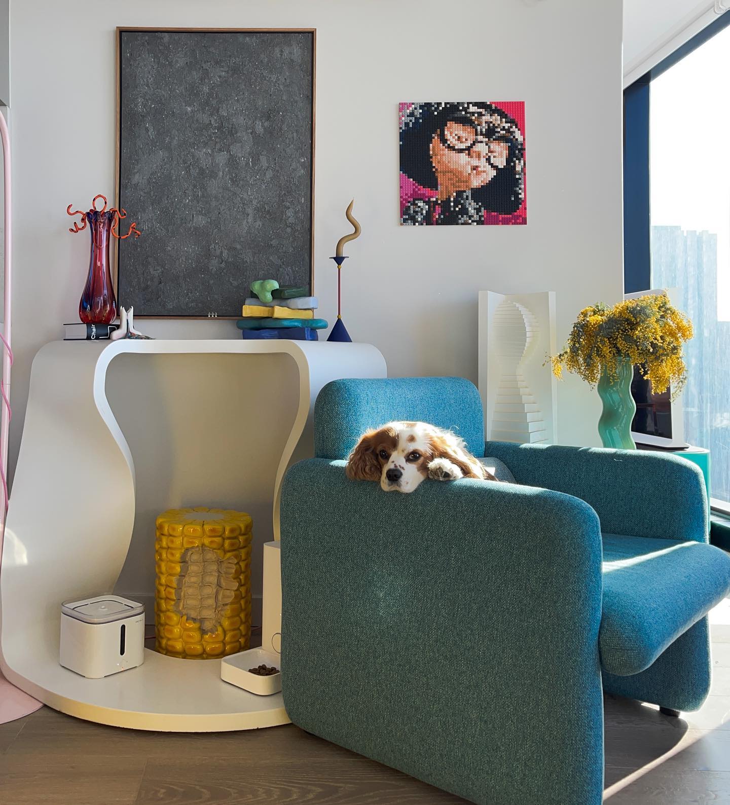 6. Give a Sculptural Chair a Turquoise Finish
