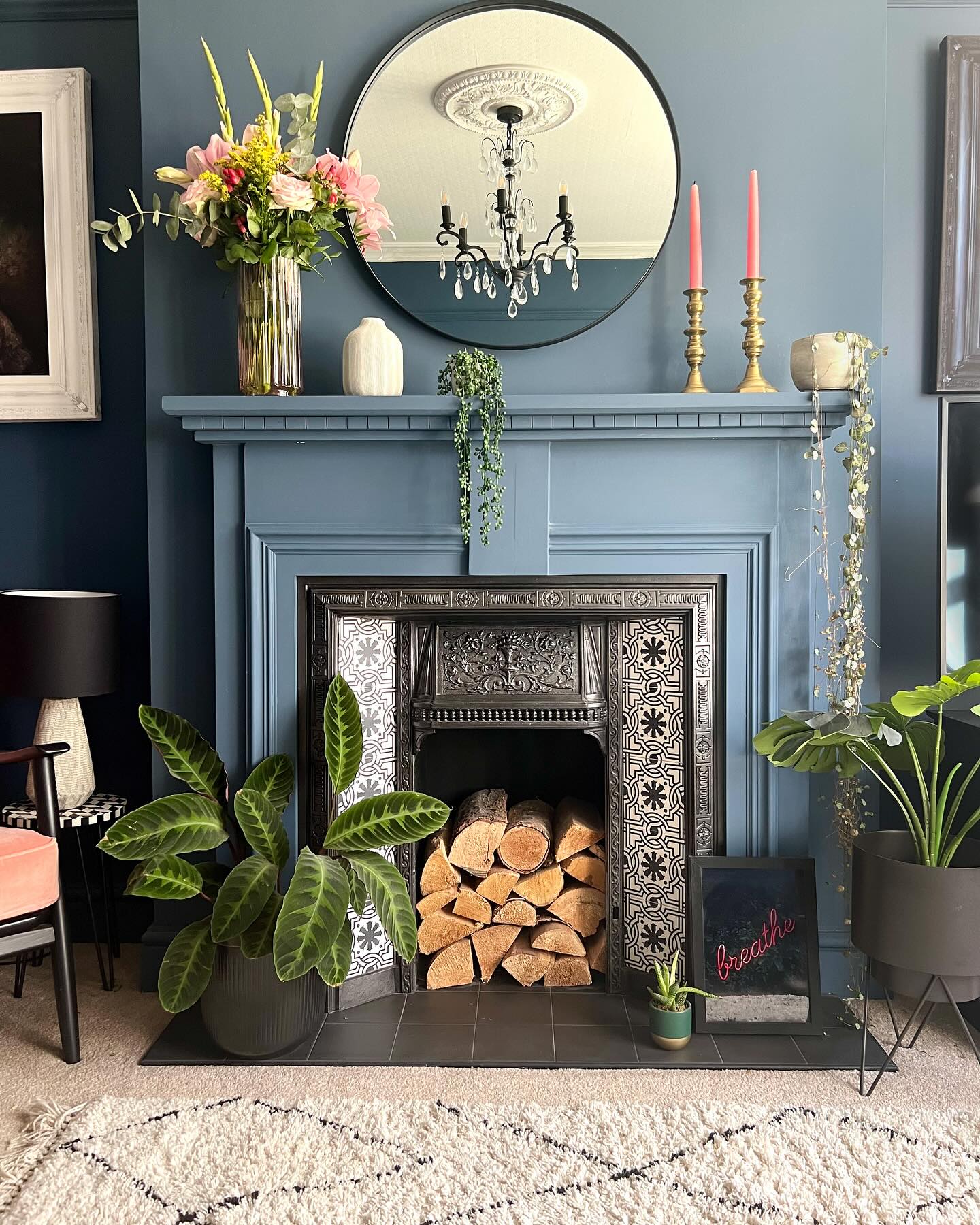 15. Give a Decorative Fireplace a Finished Hearth