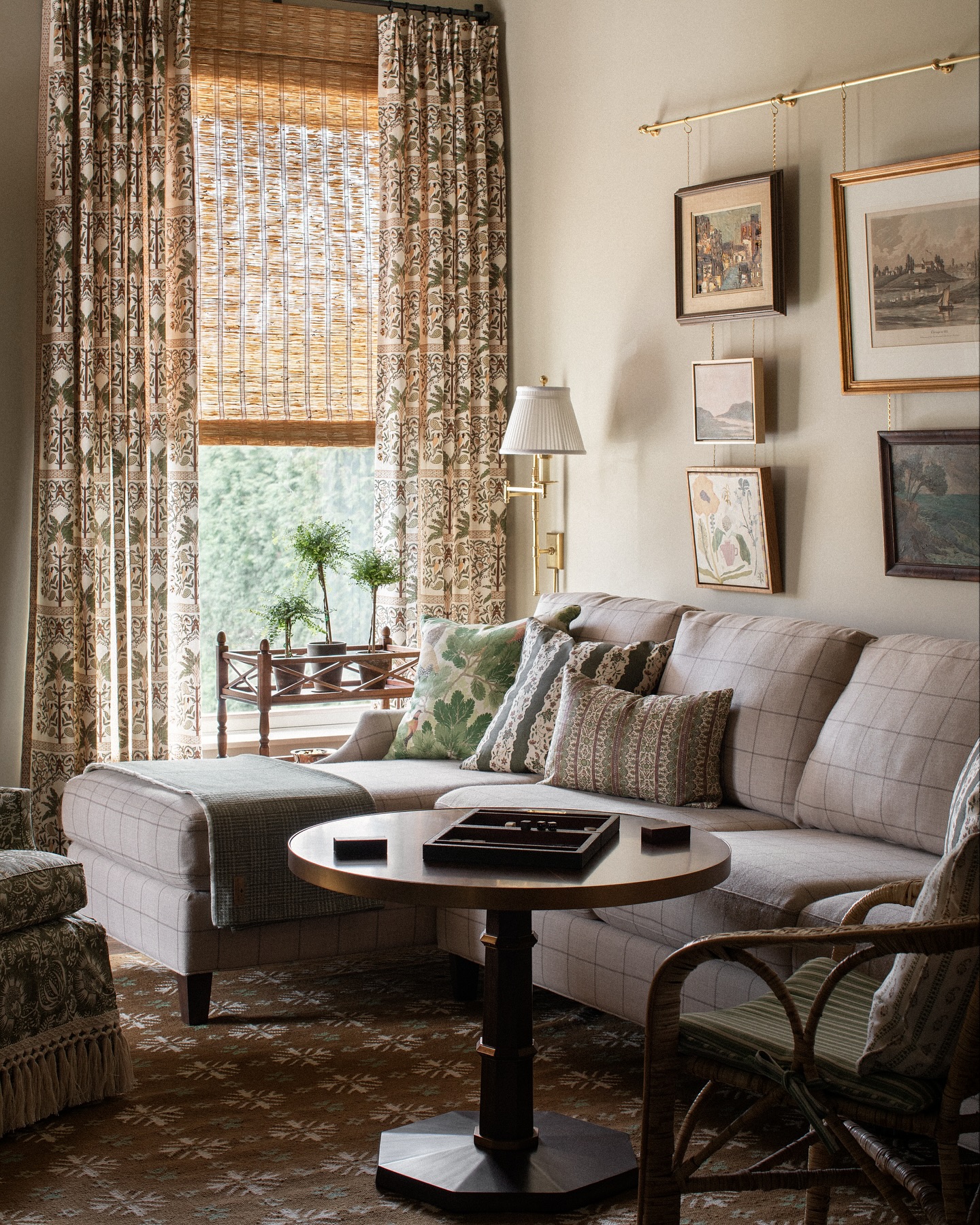 5. Layer Window Treatments Behind a Small Sofa
