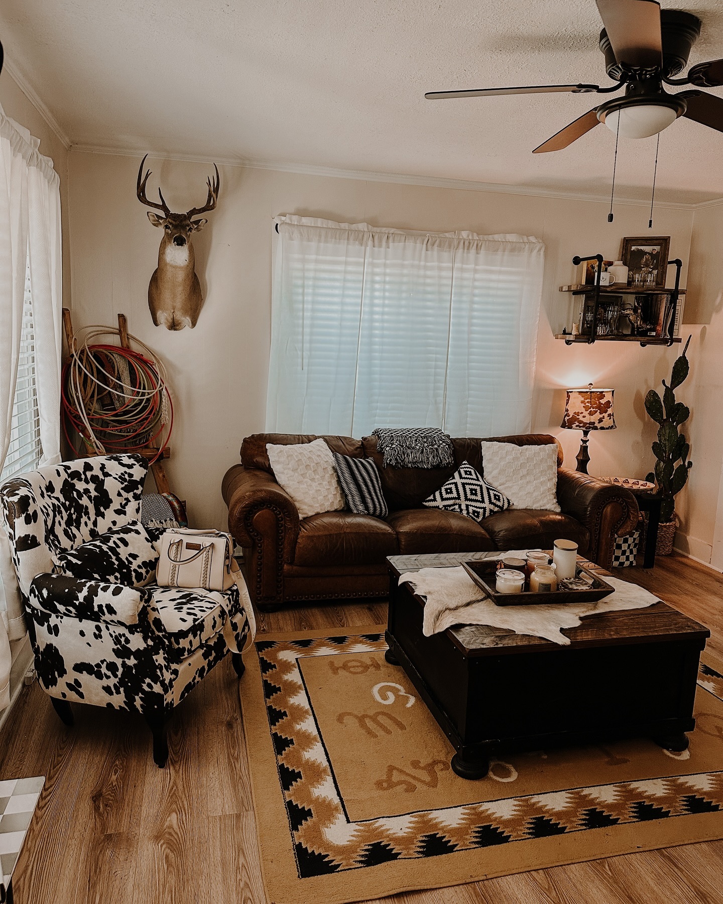 3. Mix Cow Print With Small Geometric Patterns