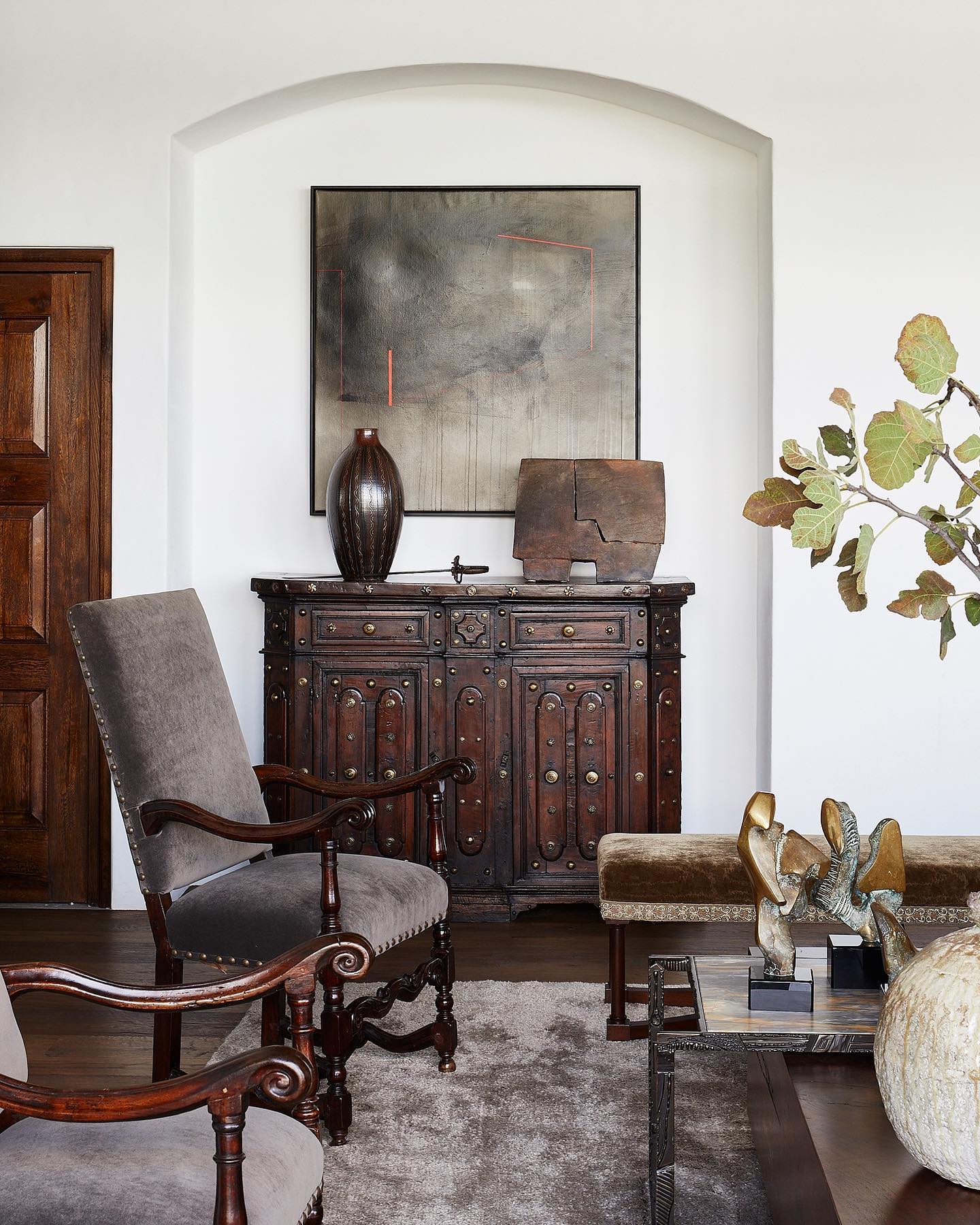 10. Add Carved Antiques to a Refined Ranch Room