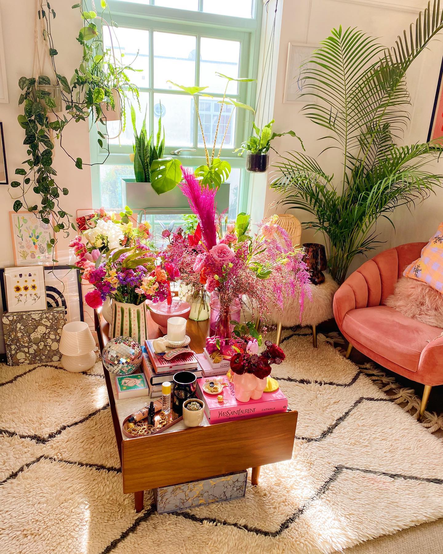 8. Turn the Coffee Table Into a Flower Garden