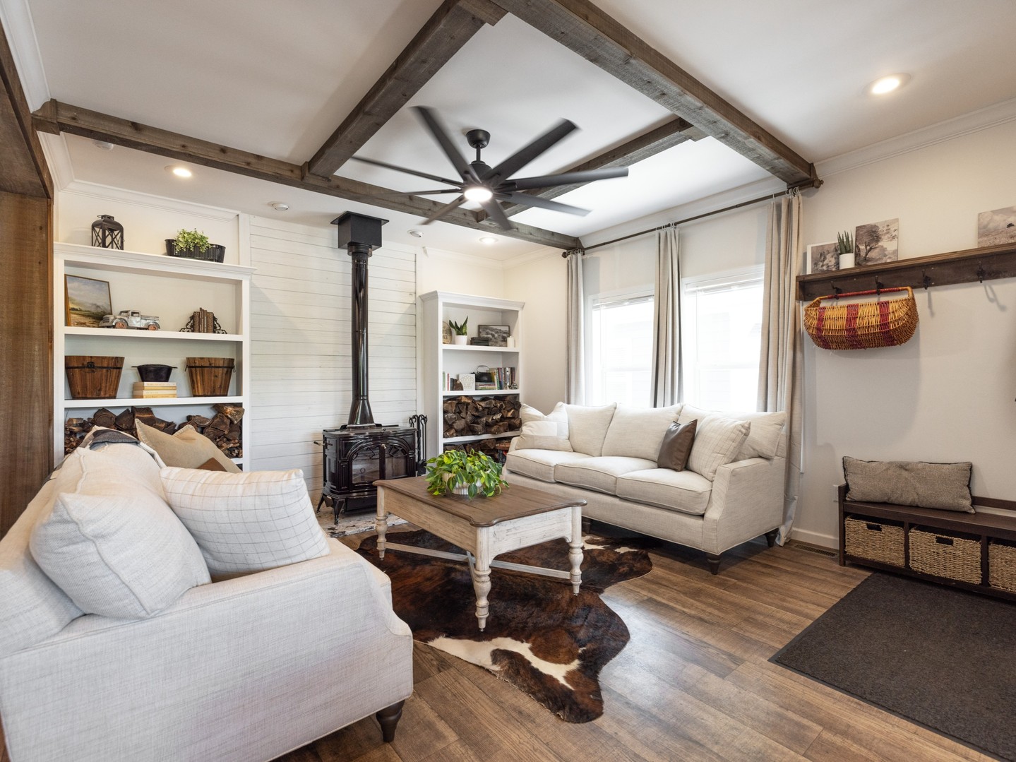 12. Give a Rustic Room a Pair of Light Sofas