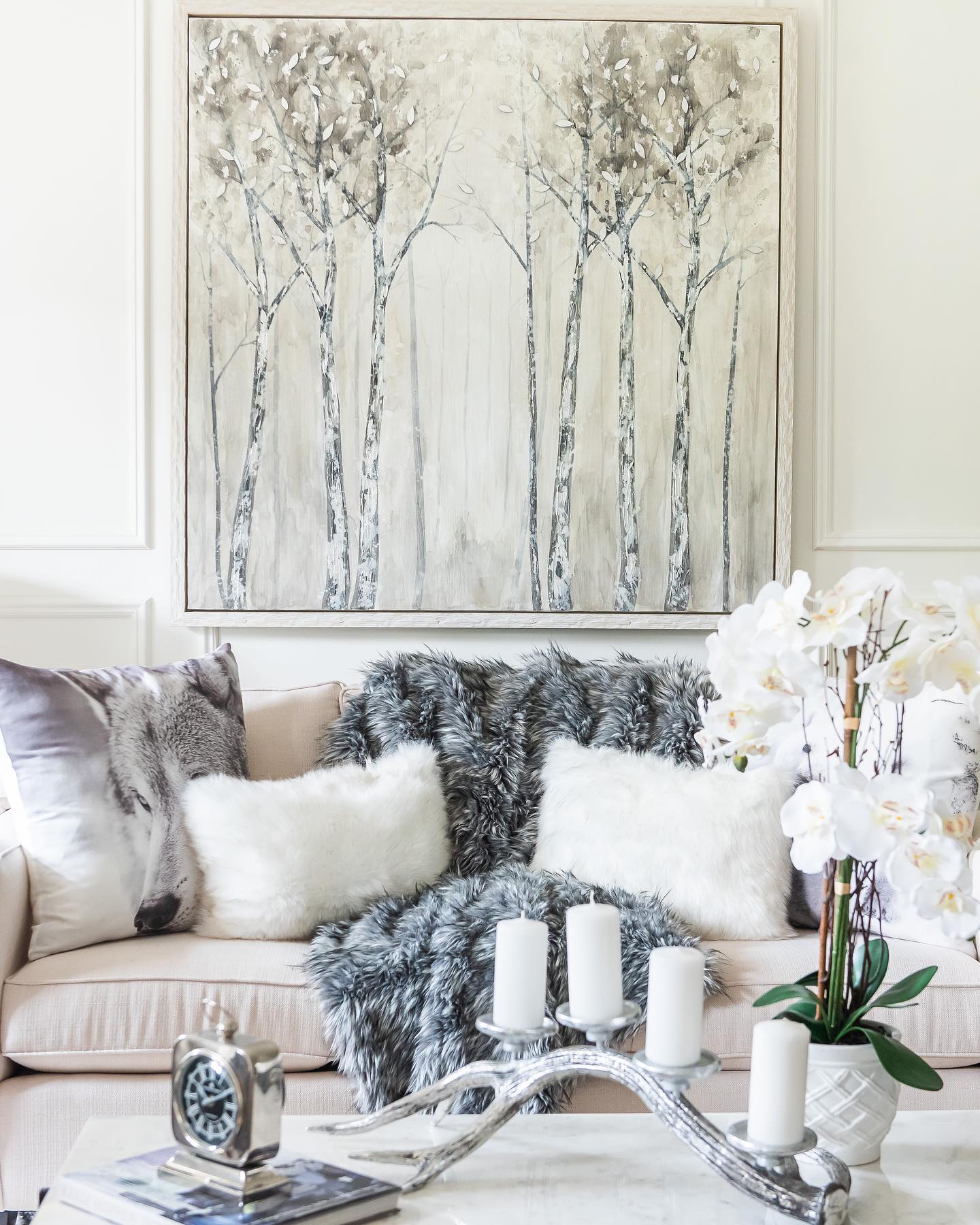 17. Give a White Sofa Woodland Texture