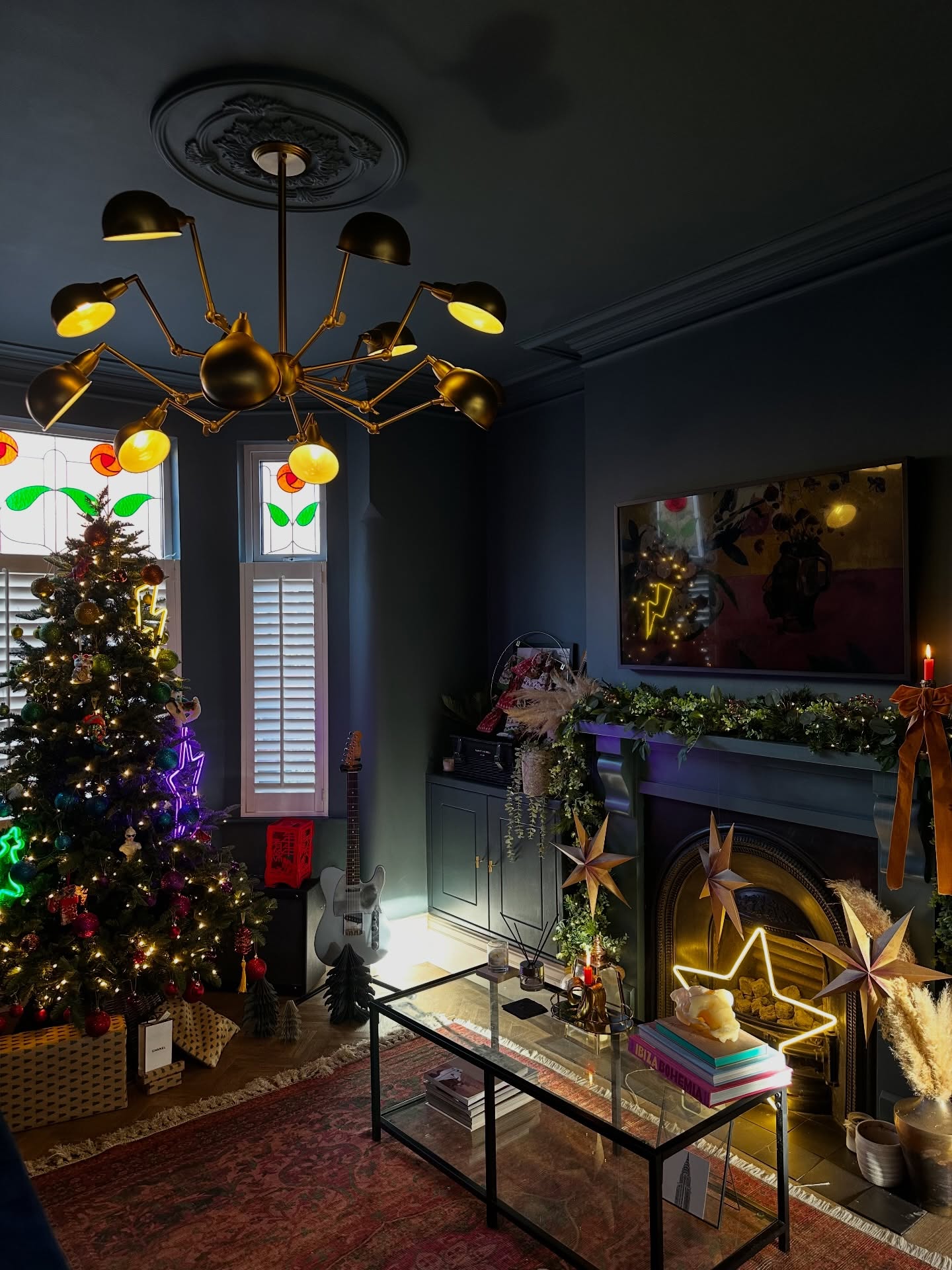 13. Bring Star Shapes Into a Dark Fireside Corner