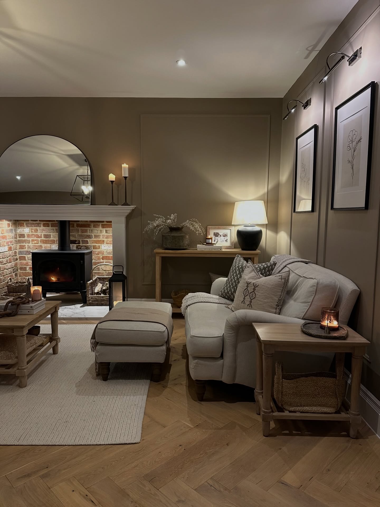 2. Soften a Brick Recess with Layered Neutrals