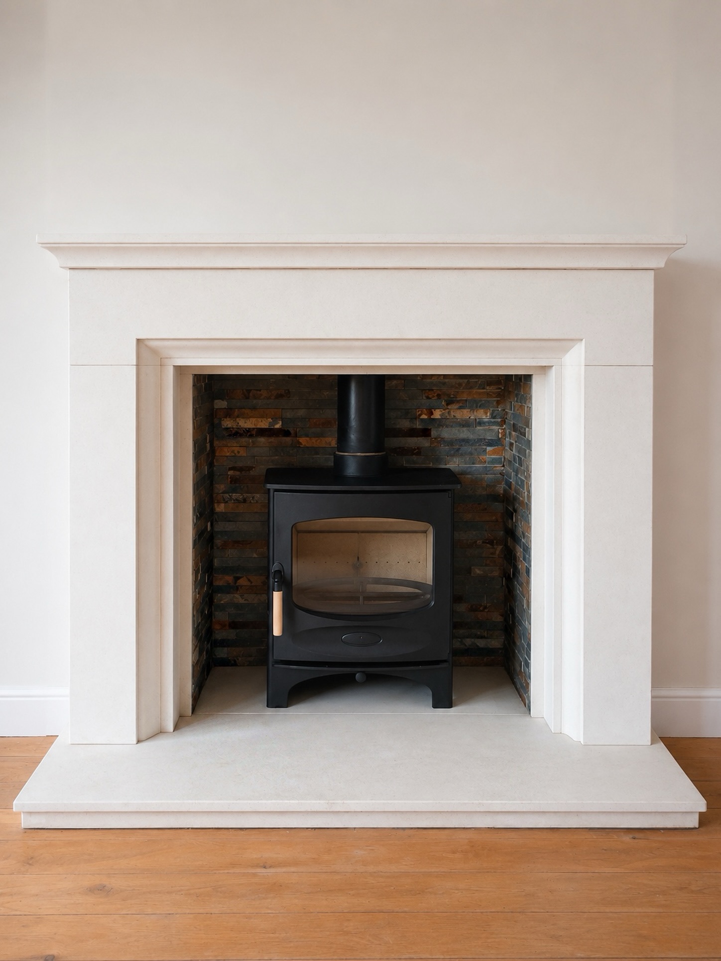 7. Contrast Pale Limestone with a Textured Chamber