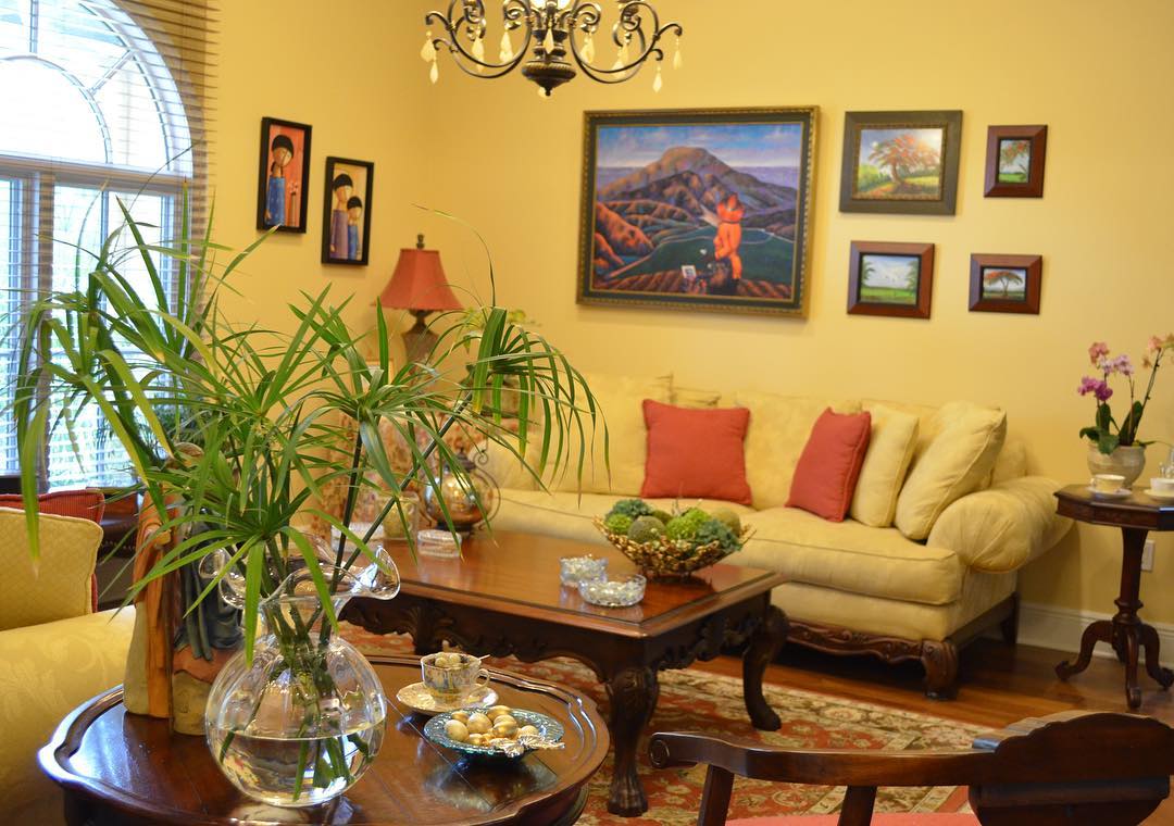 19. Tonal Yellow with Warm Wood Furniture