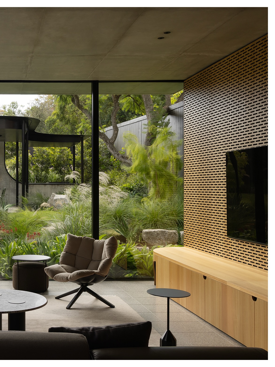 18. Give the Television Wall a Natural Backdrop